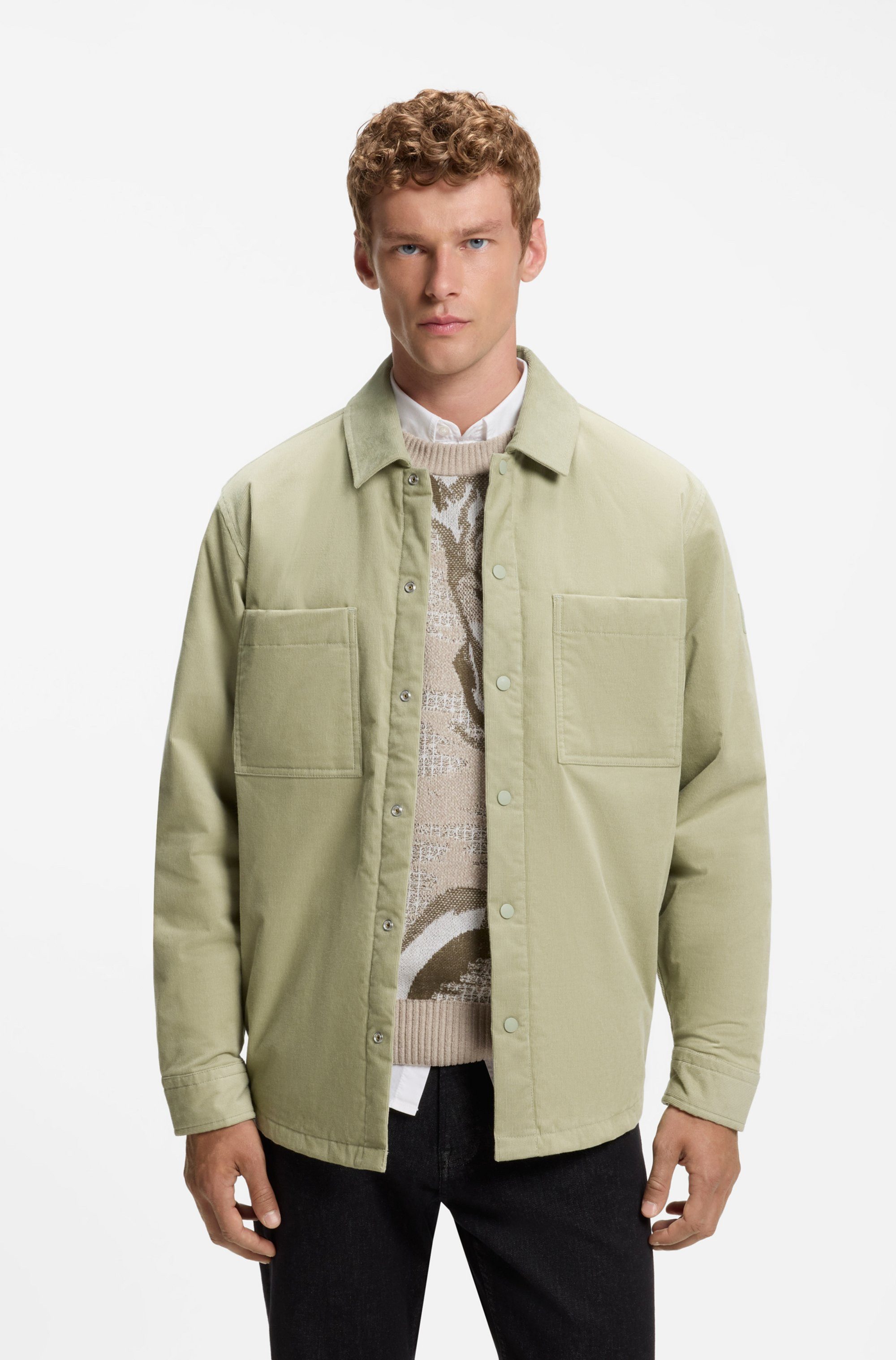 BOSS ORANGE Hemdjacke Locky leicht gepolstert, Oversize Fit