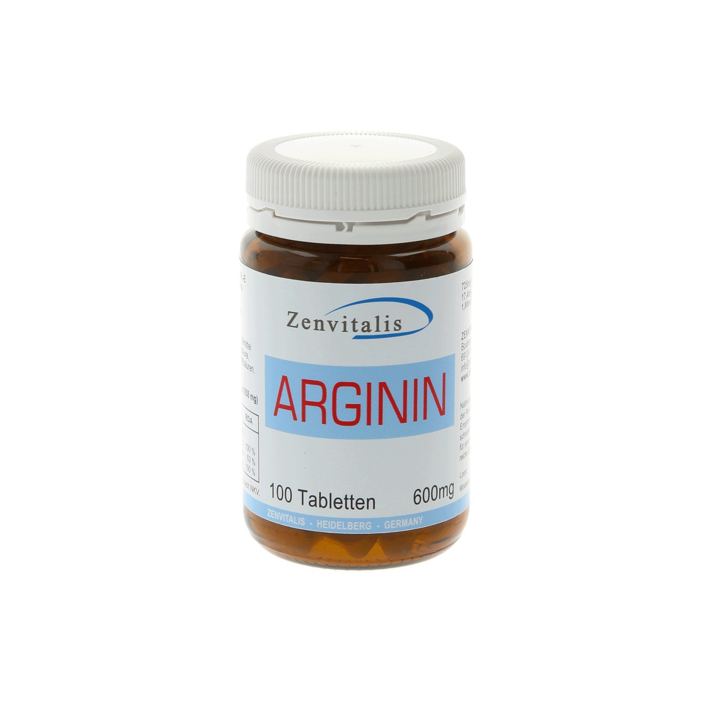 Zenvitalis L-Arginin 100 Tabletten Tabletten, 1 er 100 St., 105,8 g, Zenvitalis Qualität; hergestellt in Deutschland