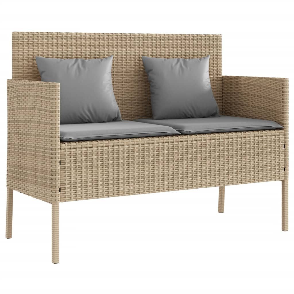 vidaXL Gartenbank Gartenbank mit Kissen Beige günstig online kaufen