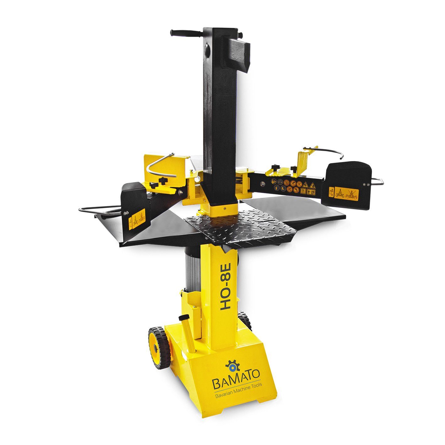 BAMATO Holzspalter HO-8E, Spaltgutlänge bis 55.00 cm, Spaltgutdurchmesser bis 30.00 cm, (1-St), Fahrwerk, stufenlose Spalthubeinstellung, vorbefüllt mit Hydrauliköl
