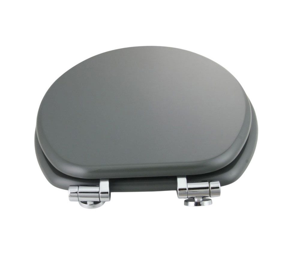 VEROSAN WC-Sitz Fine Anthrazit, mit Absenkautomatik MDF Holzkern, Toilettendeckel, WC-Brille
