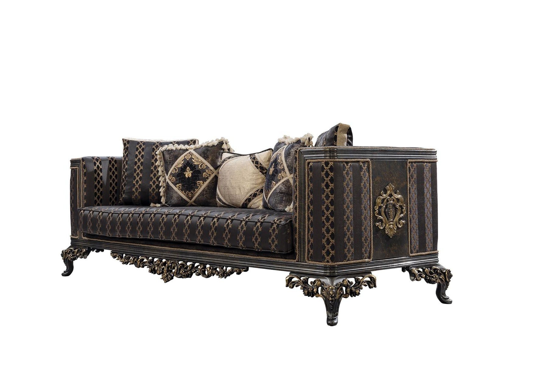 Xlmoebel 3-Sitzer Barock Rokoko Designer Sofa Couch aus hochwertigem Stoff, Sofa 1 Teile, Made in Europa