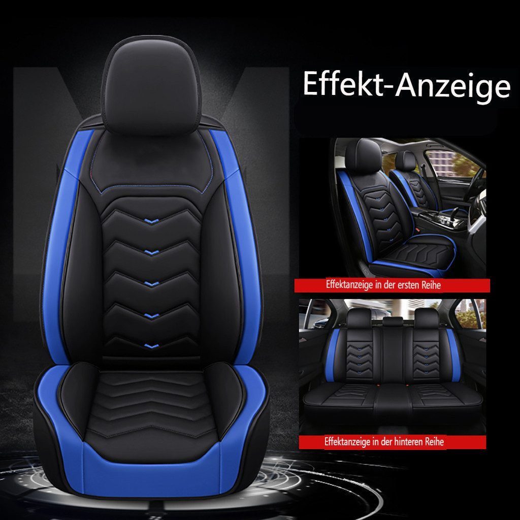AUDEW Autositzbezug 5 Sitzr elegant Autositzbezüge Kunstleder Schonbezug Komplett-Set, Kunstleder wasserdicht
