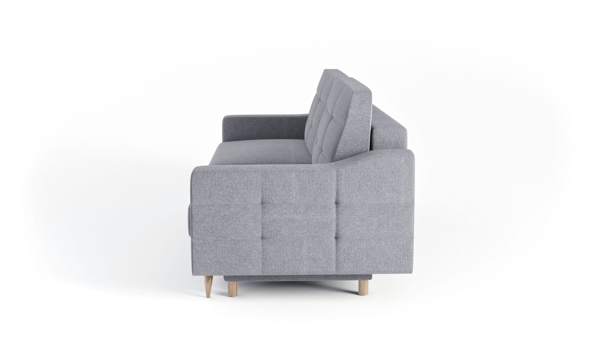 Schlaffunktion Sofa - - 3-Sitzer Dreisitzer-Sofa Toro Dreisitziges Bettzeugbehälter Grau Siblo mit