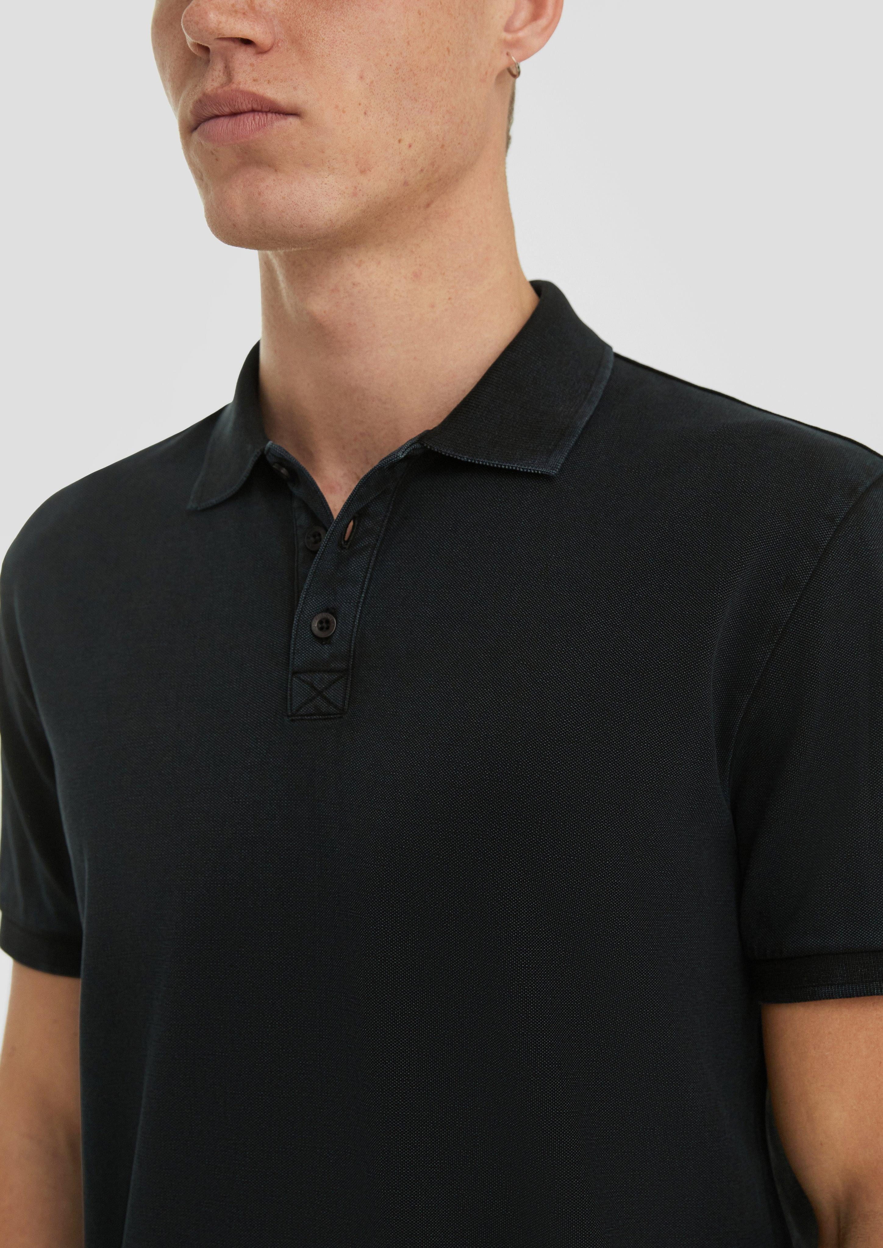QS Kurzarmshirt Gewaschenes Polo-Shirt aus Baumwollpiqué günstig online kaufen