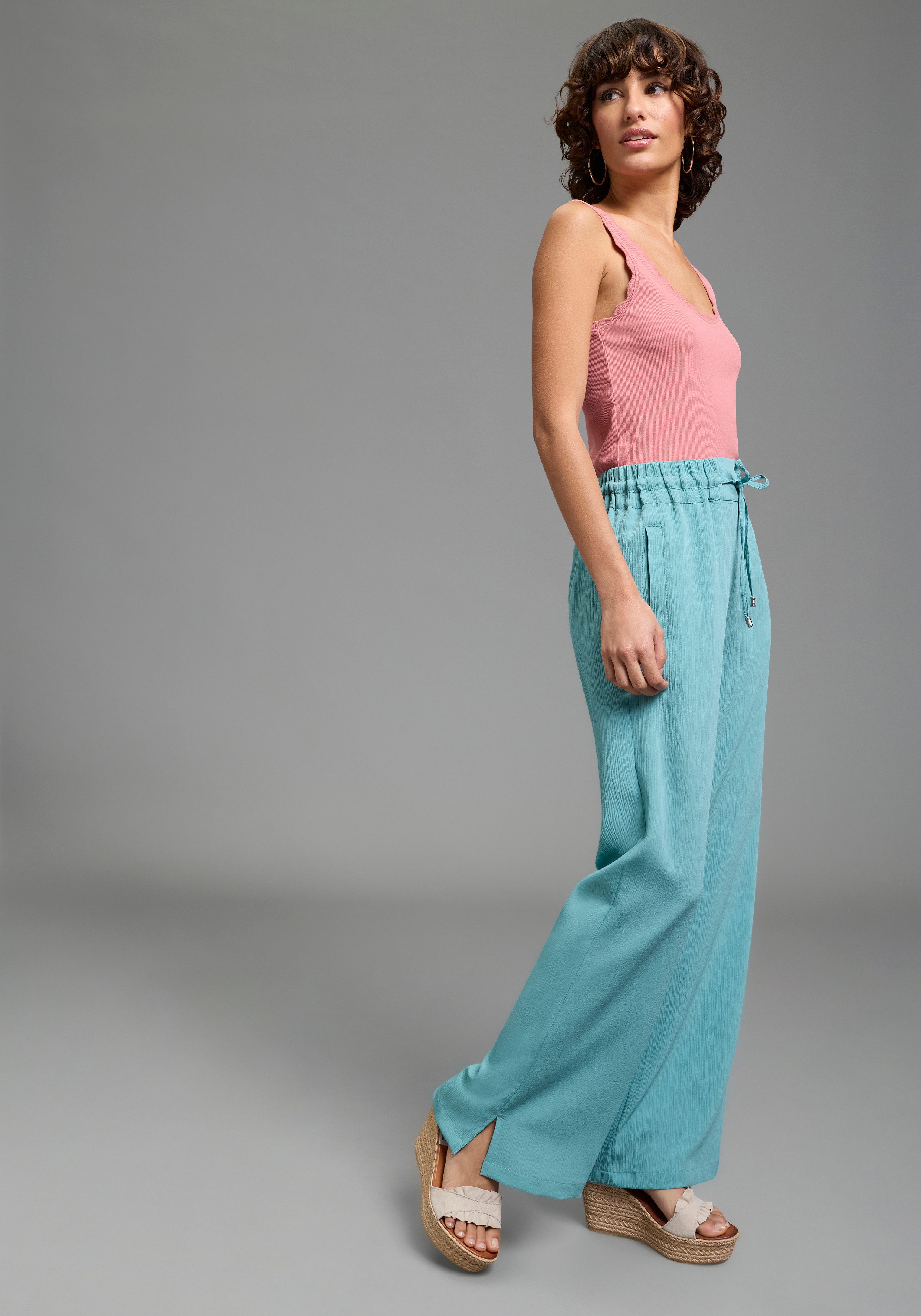 Laura Scott Schlupfhose weite Hose, mit Gummizug am Bund, mit Schlitz am Beinabschluss – Bild 5 von 5
