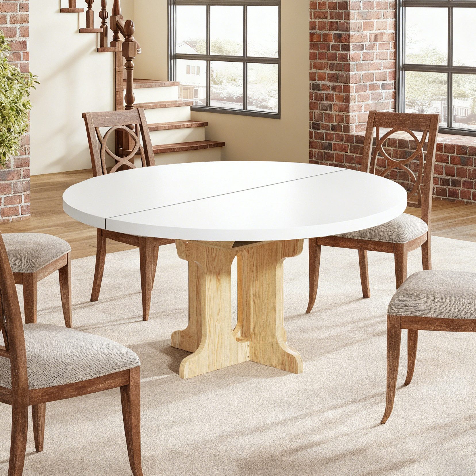 TWSOUL Esstisch Ausziehbar Rund Küchentisch 90-120 cm, 4-8 Personen Holz un günstig online kaufen