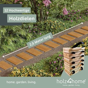 holz4home Gartensteg Rollweg 45 cm aus Lärche - Holz-Tritte für Garten, Ausrollbar
