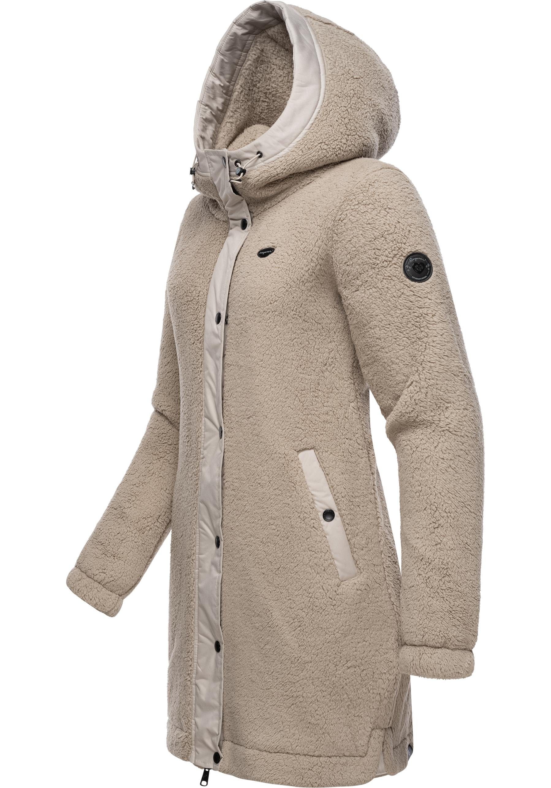 Ragwear Outdoorjacke Cousy flauschige Übergangsjacke mit Teddyfell und Kapuze