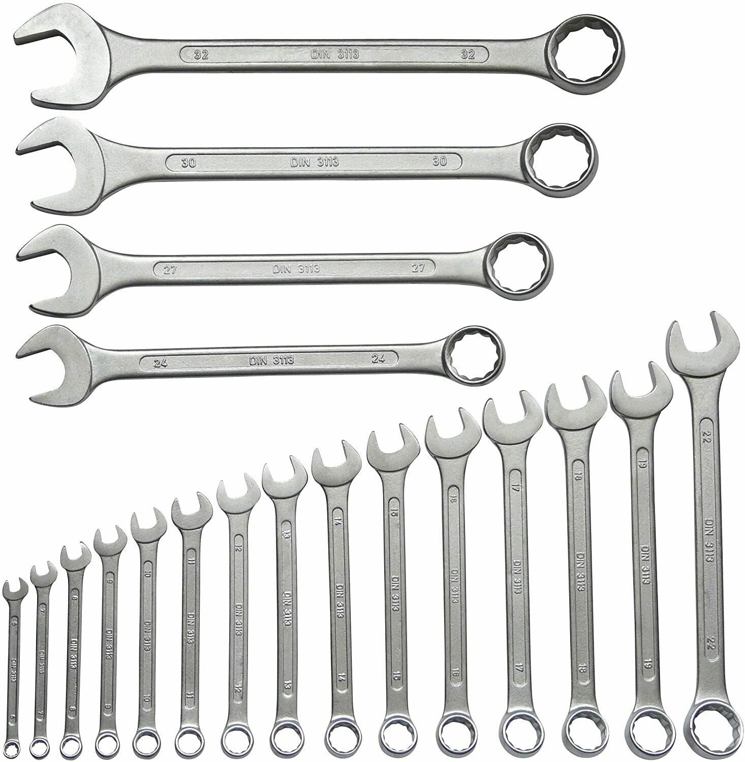 FAMEX Gabel- und Ringschlüssel 10344-19 Ringmaulschlüssel-Satz 19-tlg. (aus CV-Stahl, 19 St), mit Gr. 27, 30, 32mm