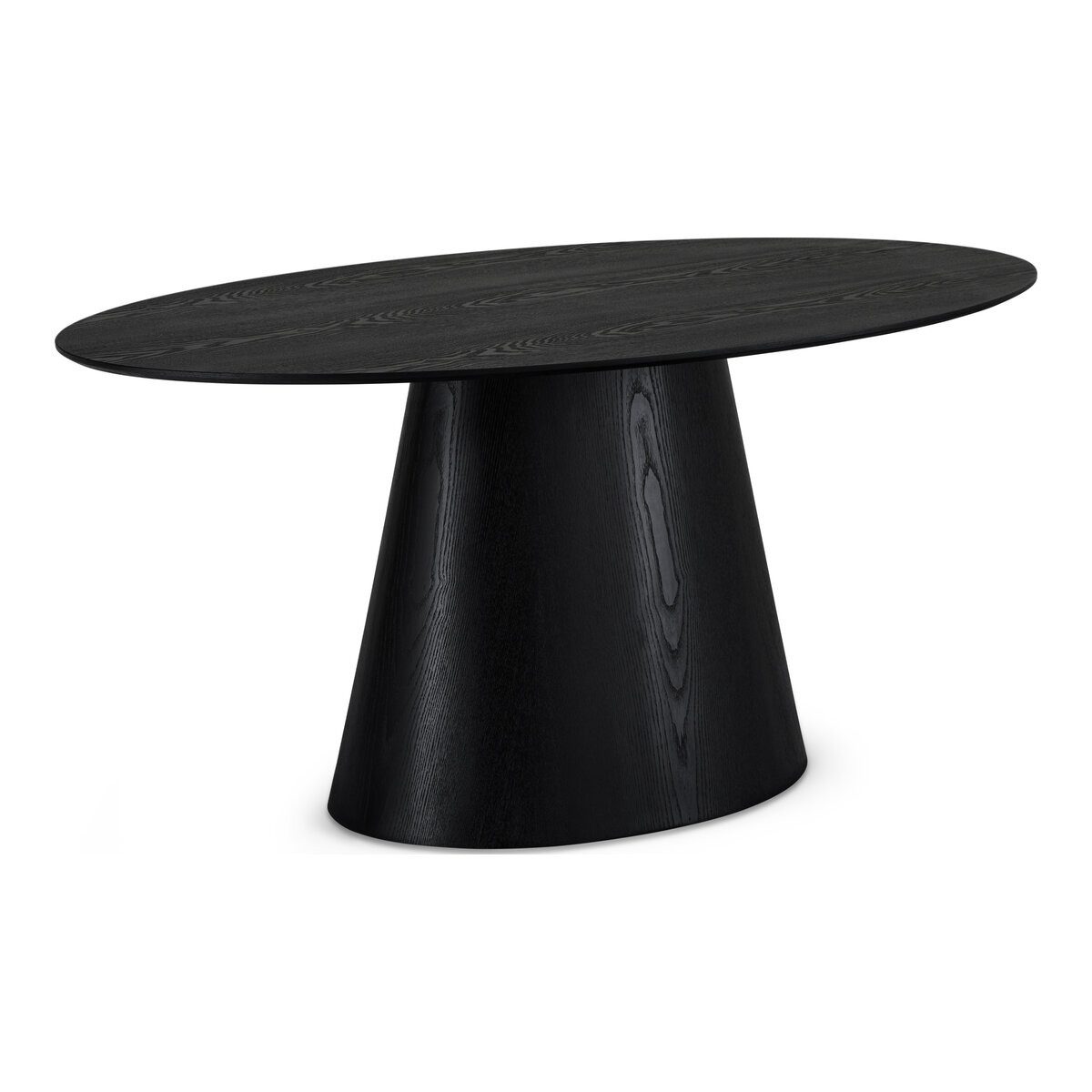 Feeling4Home Esstisch Oganto Oval 160x90 cm - Moderner Holztisch für 6 Personen, Schwarz, Markante Formensprache mit modernem Säulendesign