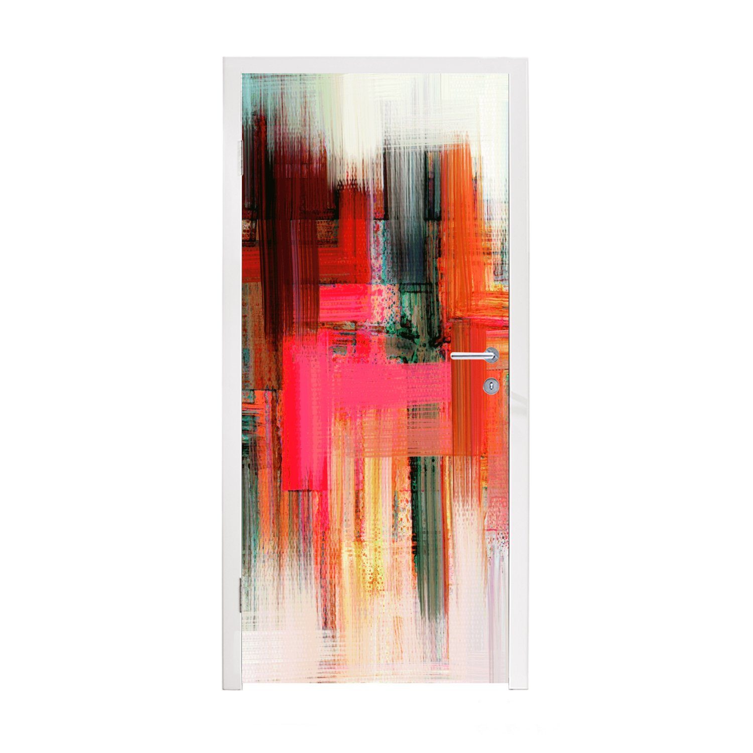 MuchoWow Türtapete Ölgemälde - Abstrakt, Matt, bedruckt, (1 St), Fototapete für Tür, Türaufkleber, 75x205 cm