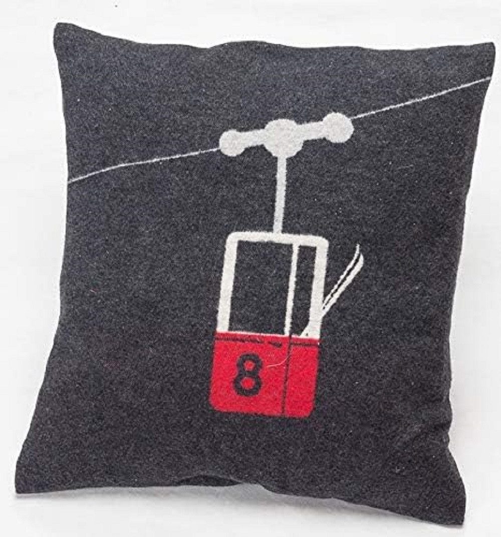 DAVID FUSSENEGGER Kissenhülle Gondel Skigaudi 40 x 40 cm anthrazit günstig online kaufen