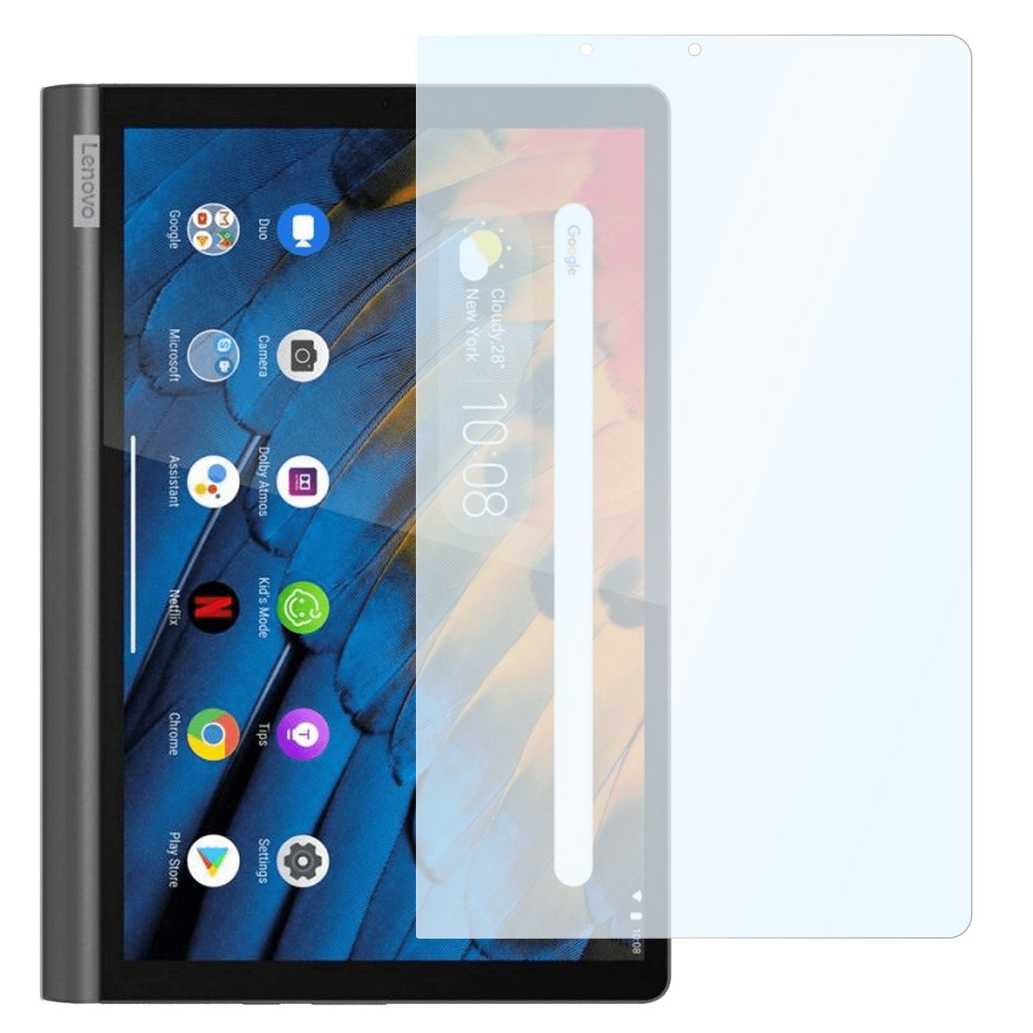 SLABO Schutzfolie 2x Panzerschutzfolie Shockproof, Lenovo Yoga Smart Tab 10,1" (YT-X705F)