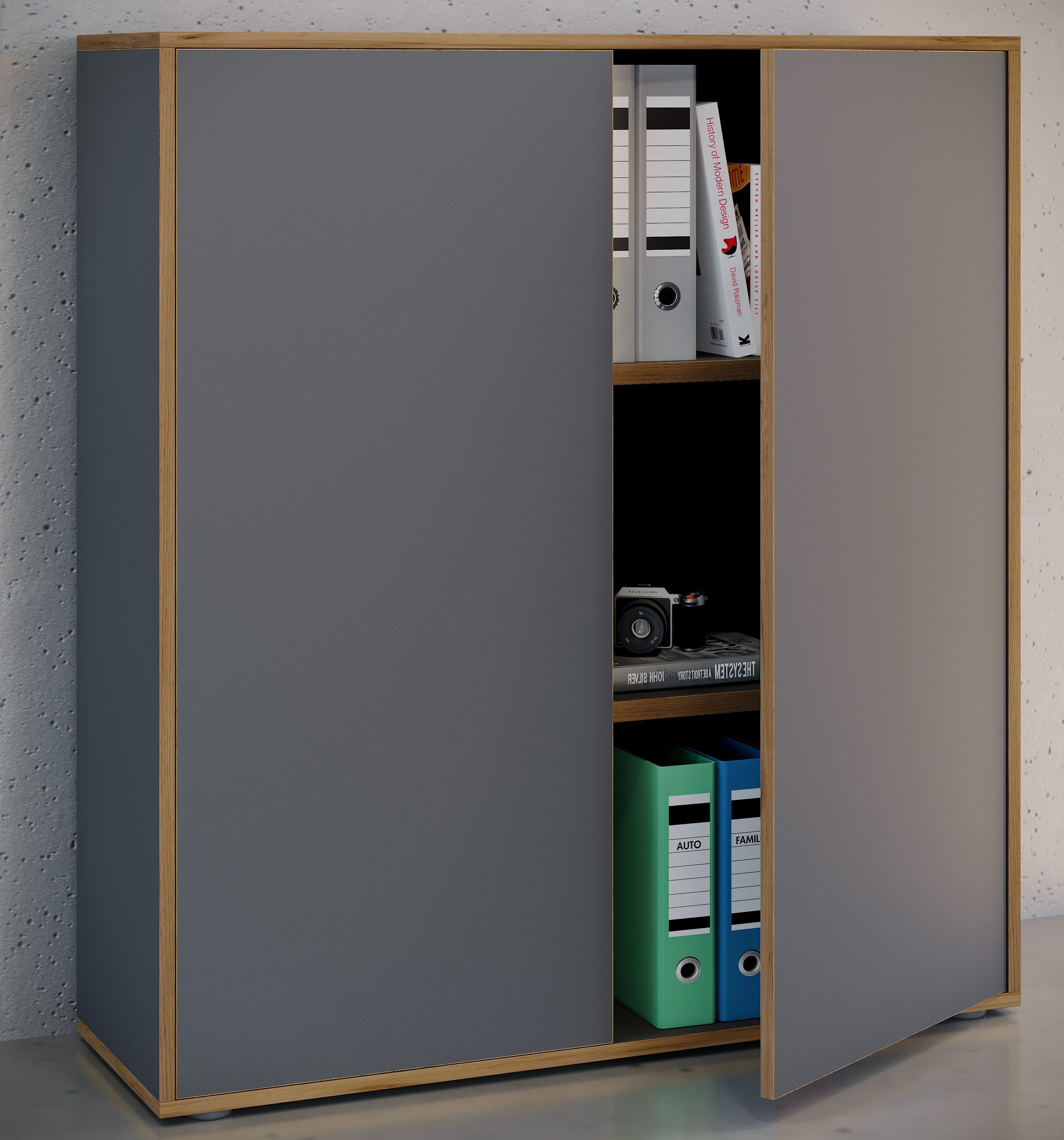 VCM Aktenschrank Büroschrank Salia mit Drehtüren H. 110 x B. 100 x