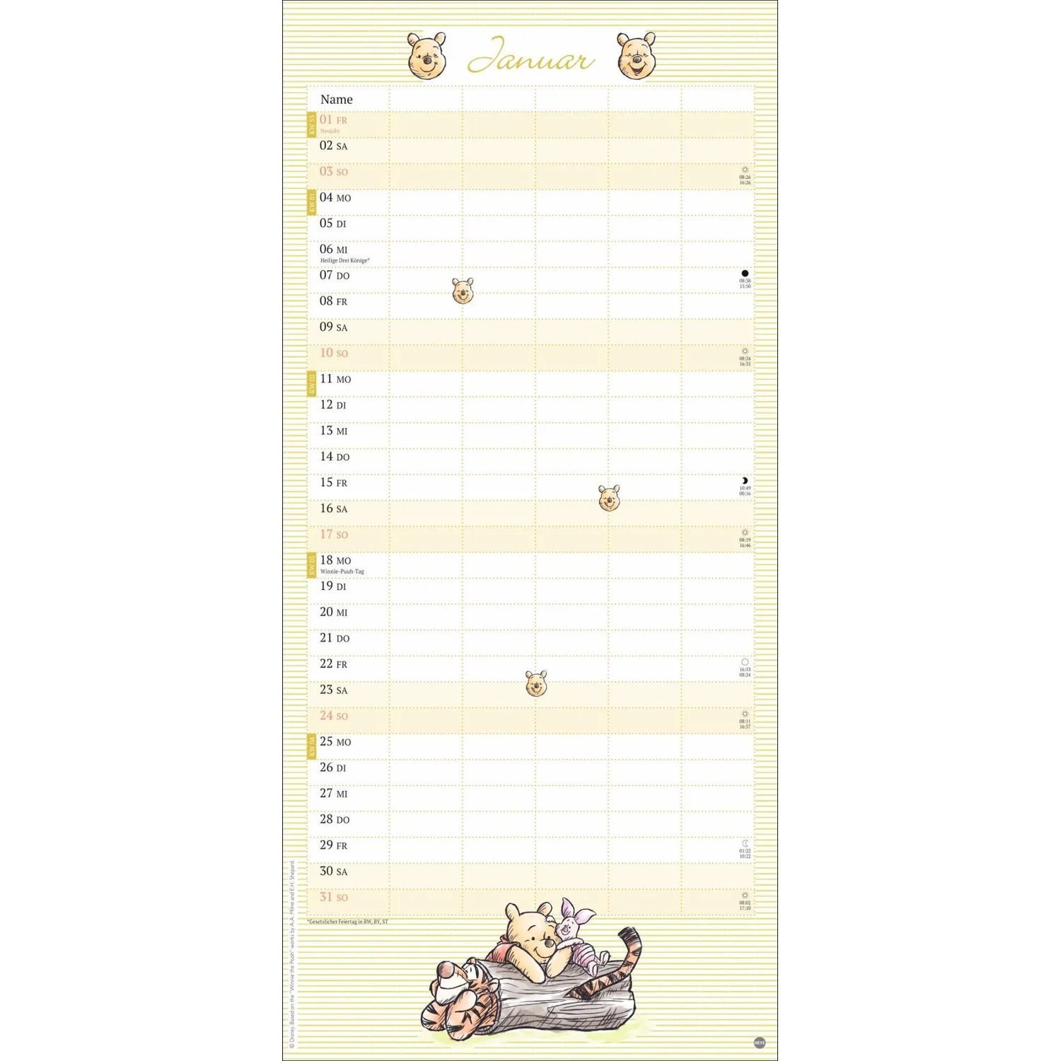 HEYE Wandkalender Winnie Puuh Familienplaner 2027
