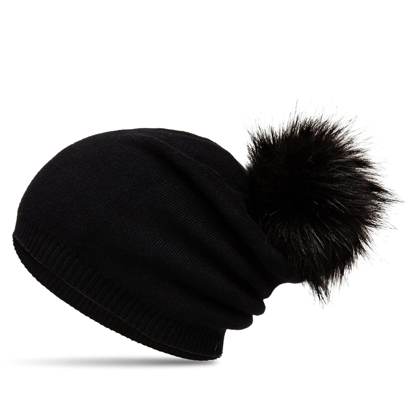 Caspar Bommelmütze MU205 Gefütterte Damen Feinstrick Long Beanie Mütze mit günstig online kaufen
