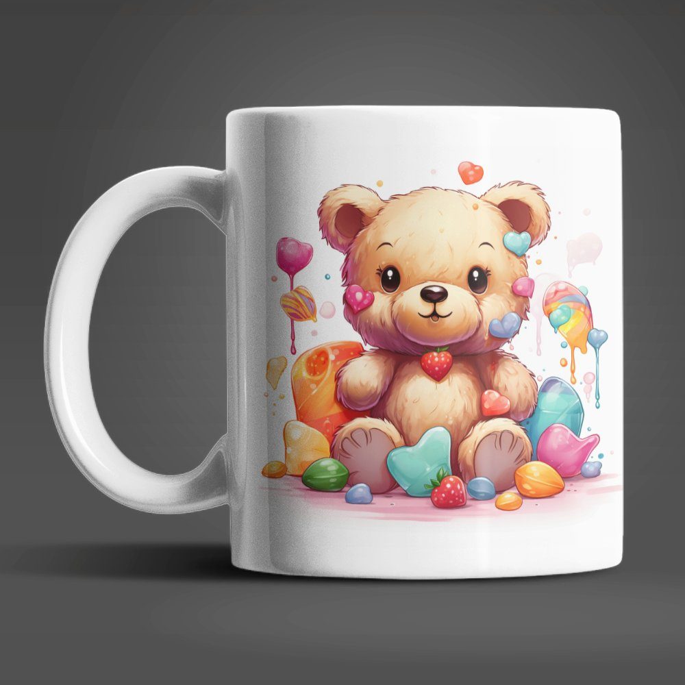 WS-Trend Tasse Süßer Teddybär Sweet Candy Kaffeetasse Teetasse, Keramik, Geschenkidee 330 ml | Tassen