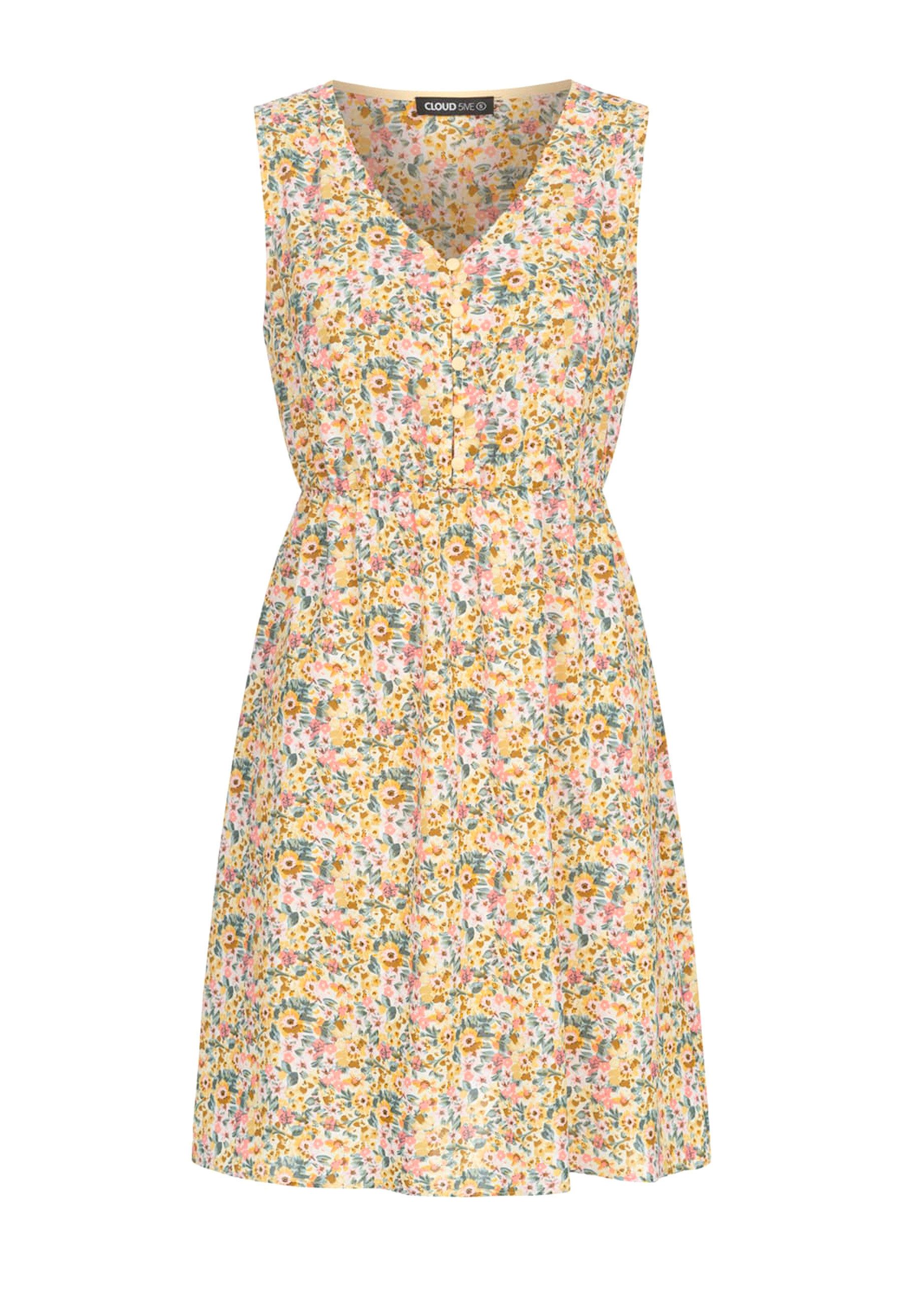 CLOUD 5IVE Shirtkleid CLOUD 5IVE Leichtes Sommerkleid mit Knopfleiste (1-tlg)