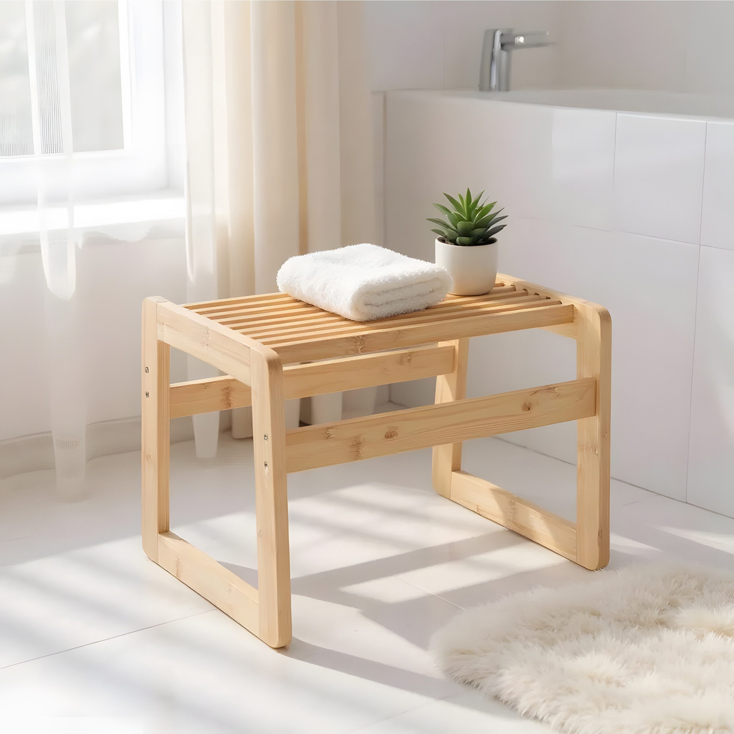 relaxdays Badhocker aus Bambus günstig online kaufen
