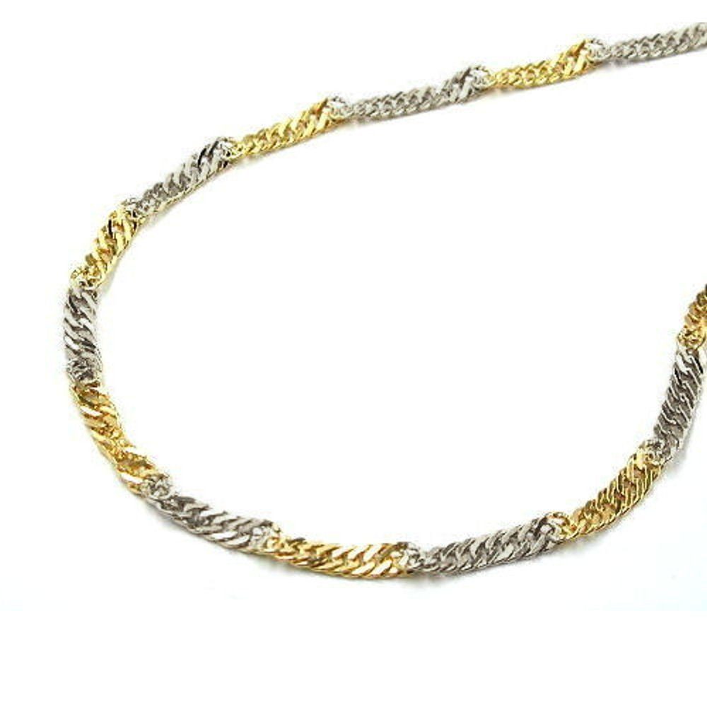 cm lang Herren Gold Halskette inklusive bicolor für Singapurkette Schmuckbox, mm 1,8 Karat und 9 Goldschmuck Goldkette unbespielt Damen 45
