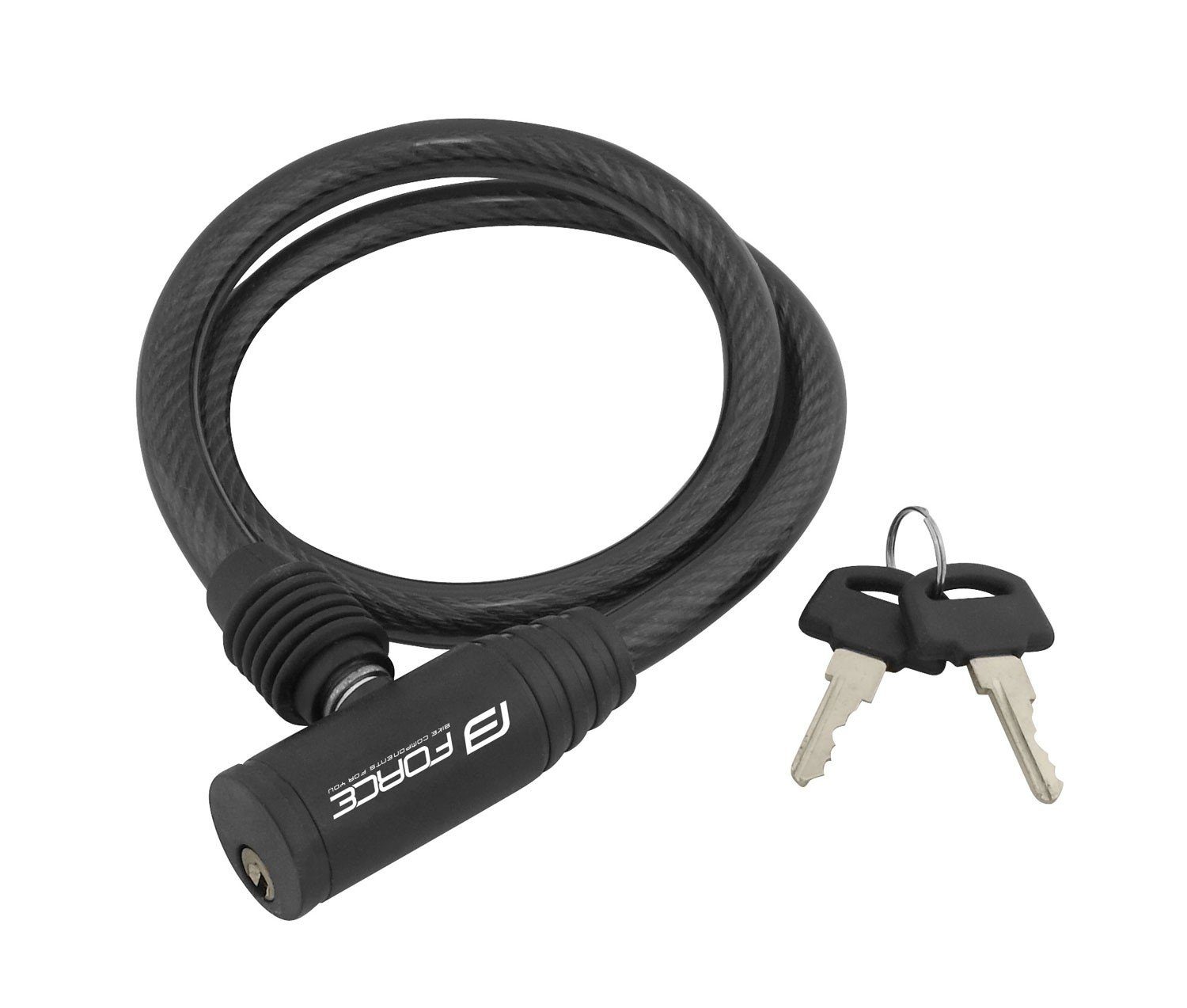 FORCE Seilschloss Schloss F ECO Spirale ohne Halter 80cm/12mm. schwarz