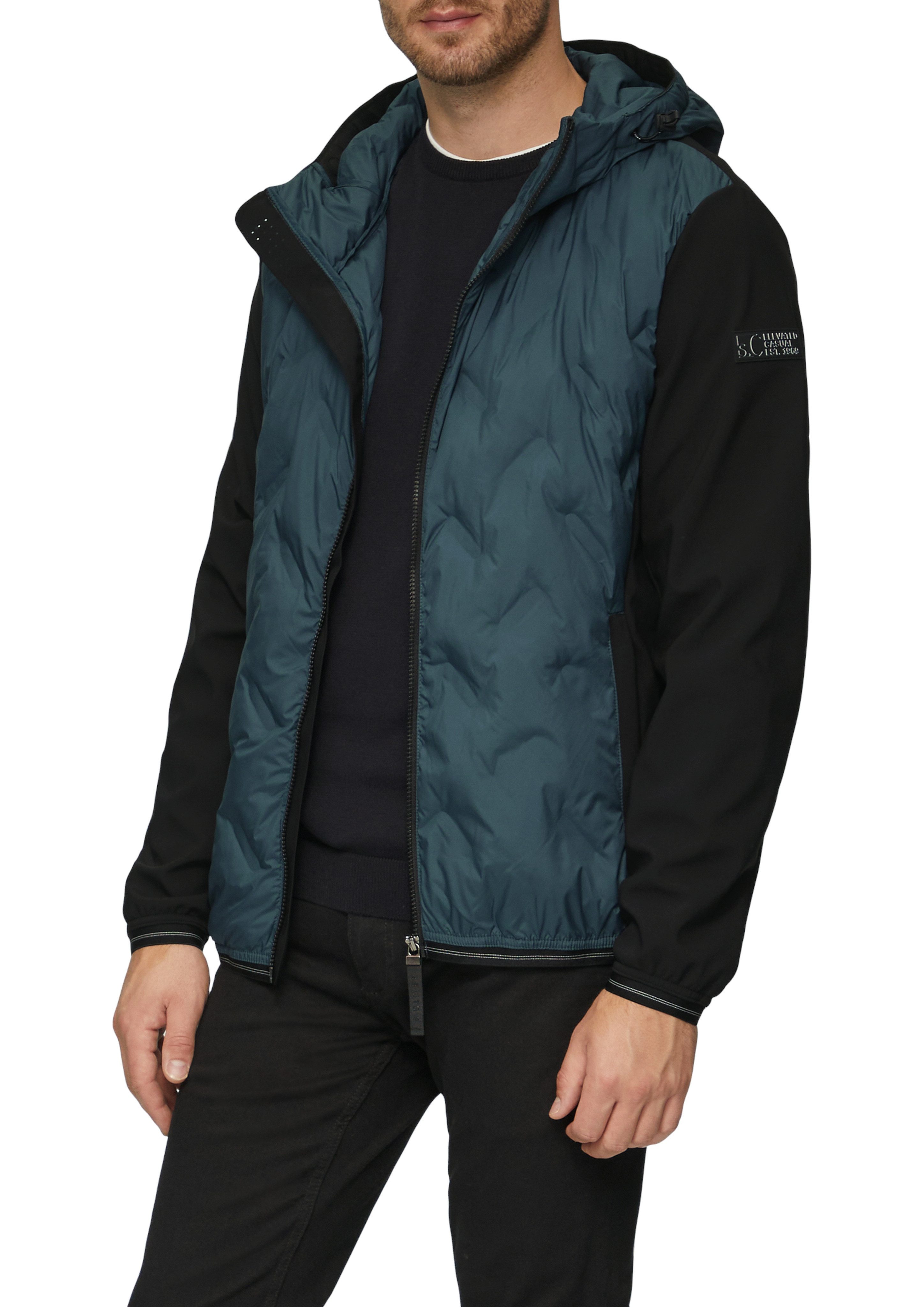s.Oliver Steppjacke mit Softshell-Ärmeln und Kapuze