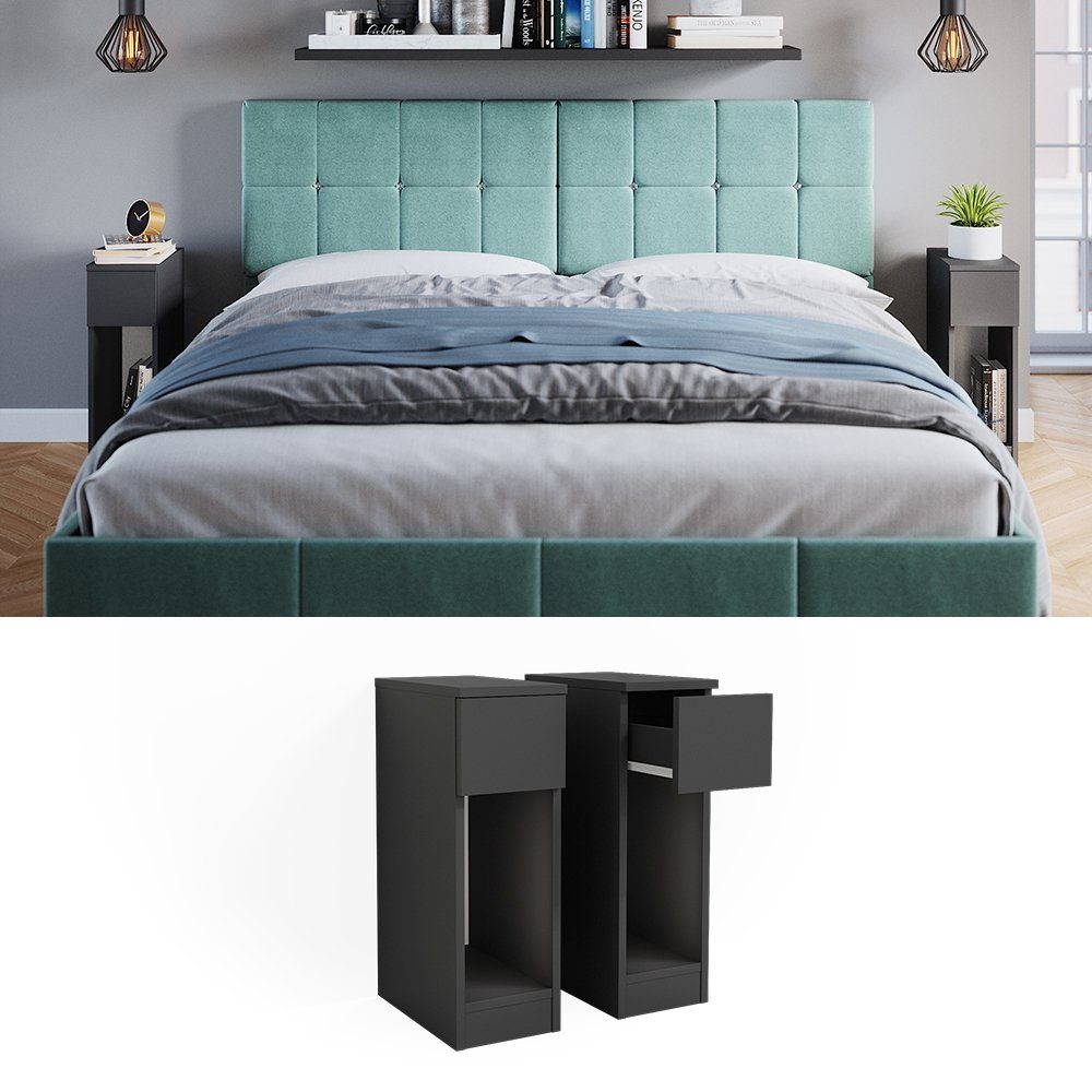 Vicco Nachtschrank Enton, Schwarz, 20 x günstig online kaufen