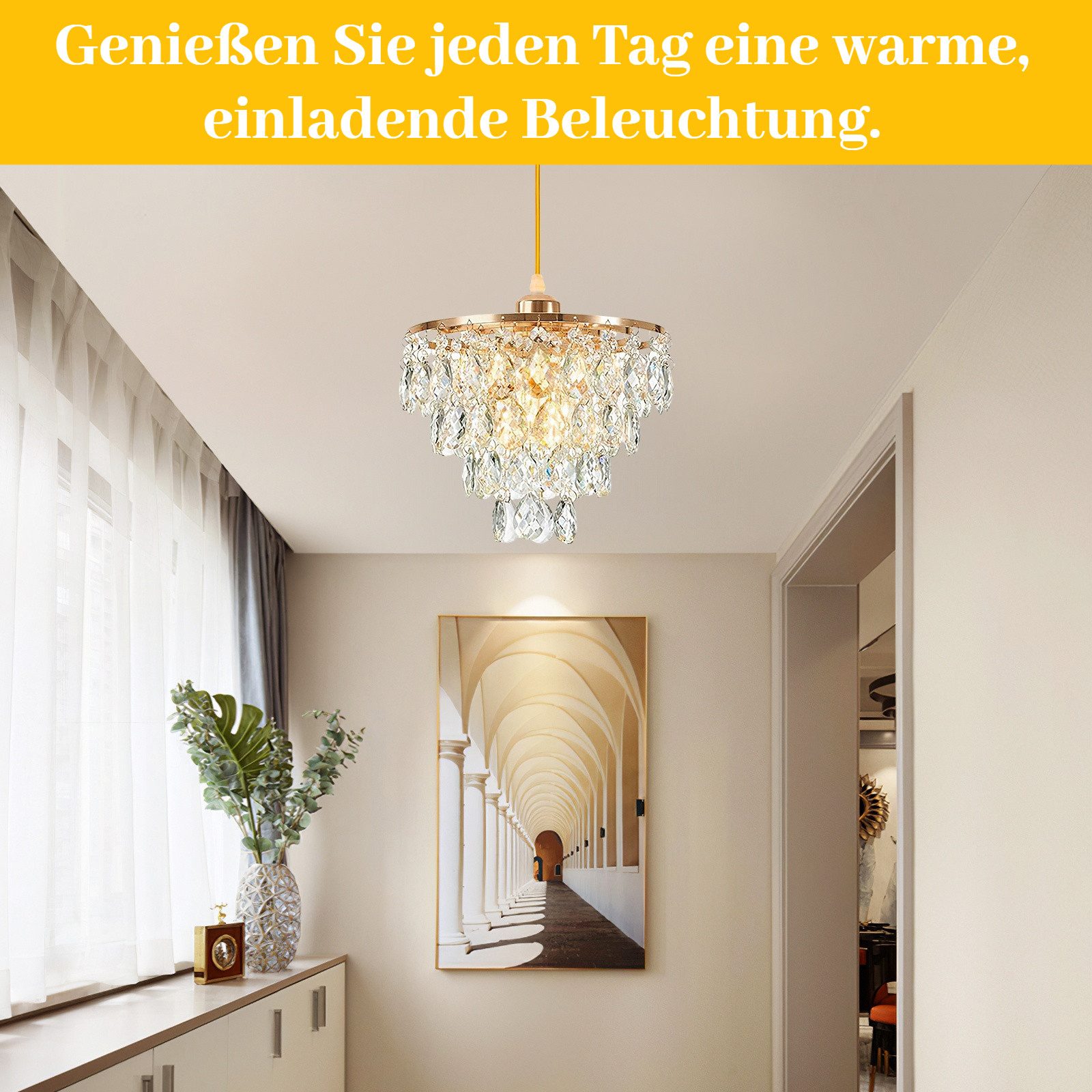 BlingBin Kronleuchter Modern Kristall Deckenleuchte Gold günstig online kaufen