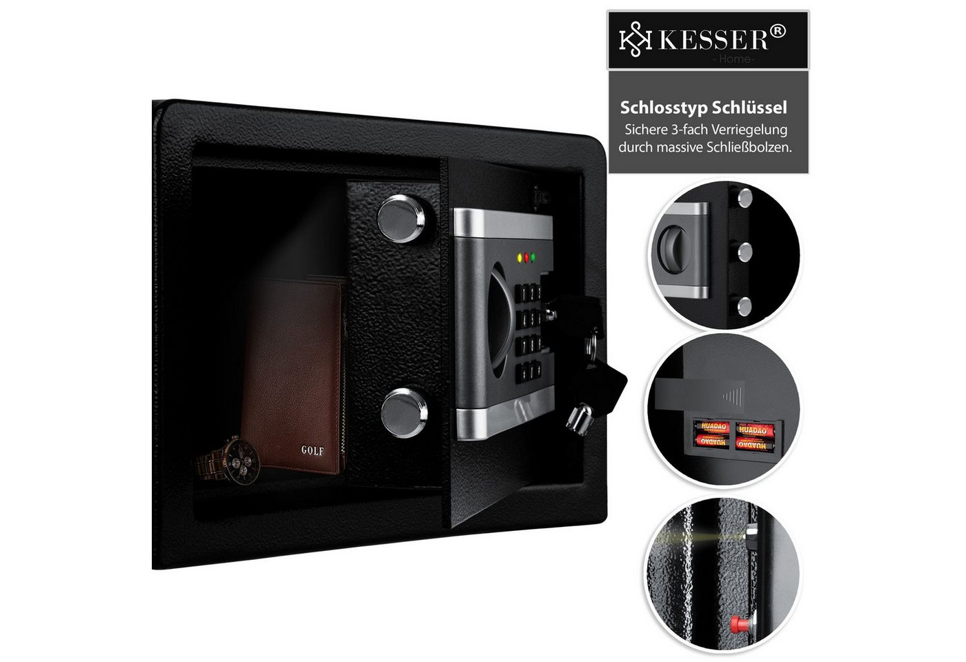 Thumbnail - KESSER Tresor, Elektrischer Tresor Inkl. Batteriebox Elektronischer Safe 3