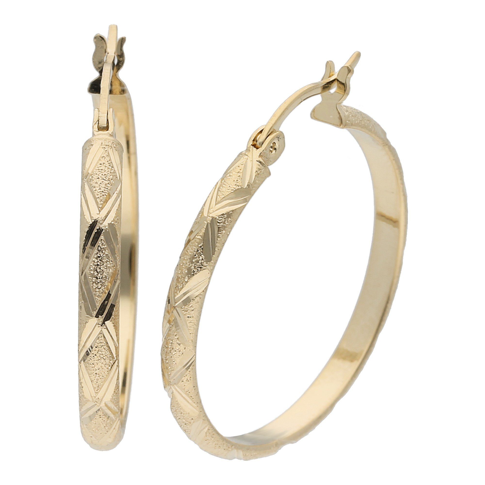 Smart Jewel Paar Creolen Creolen diamantiert, Silber 925