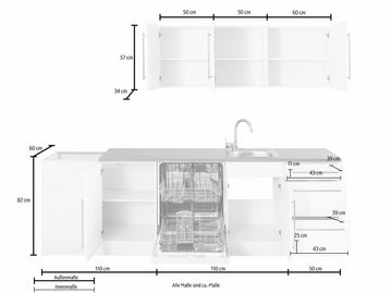 KOCHSTATION Winkelküche KS-Samos, ohne E-Geräte, Stellbreite 260 x 270 cm