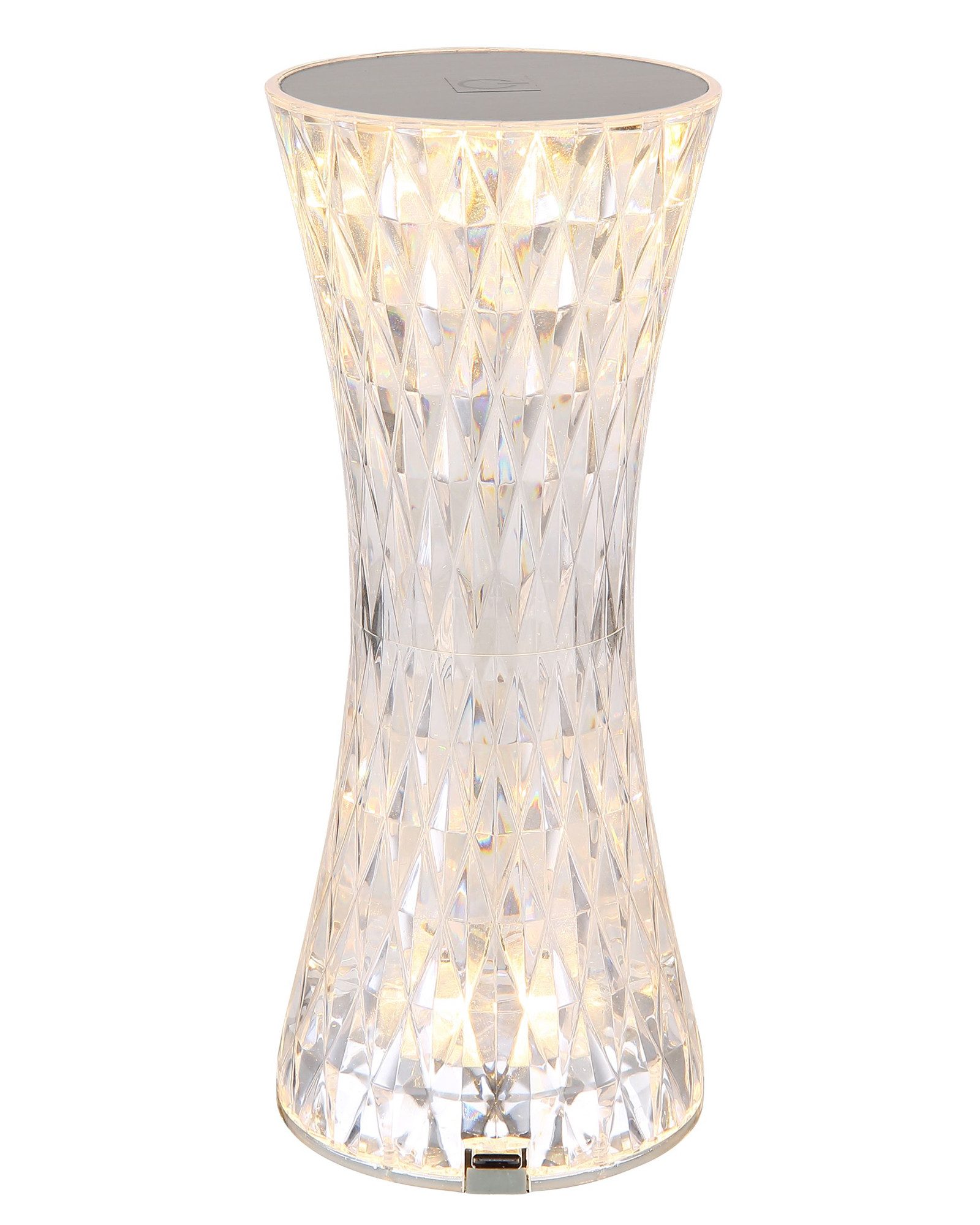 bmf-versand Tischleuchte Tischlampe kabellos Akku Farbwechsel RGB Kristall Tischleuchte, ohne Kabel, LED fest integriert, Farbwechsler, Kristalllampe dimmbar