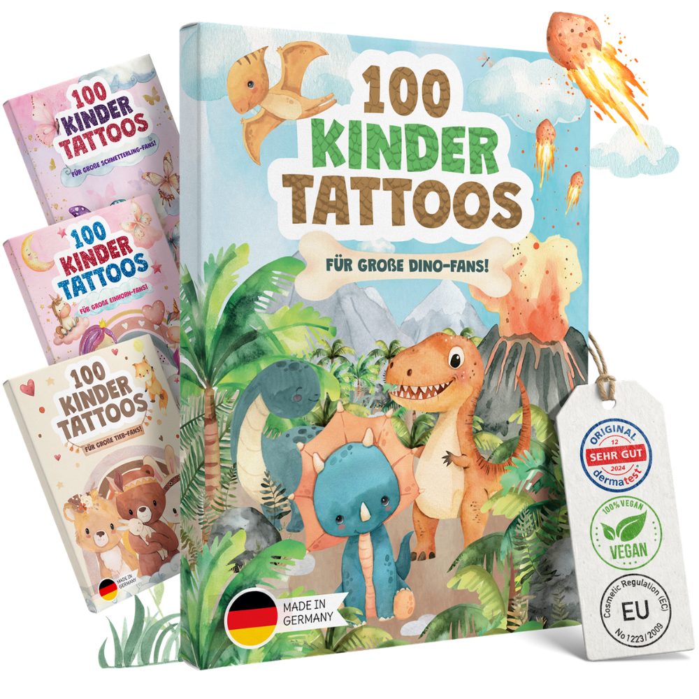 Eulentaler Kindertattoo I 100x hautfreundliche Kindertattoos I Von Pädagogen empfohlen, [Dermatest: Sehr Gut] Made in Germany, I Geburtstagsmitgebsel + Ausmalbilder