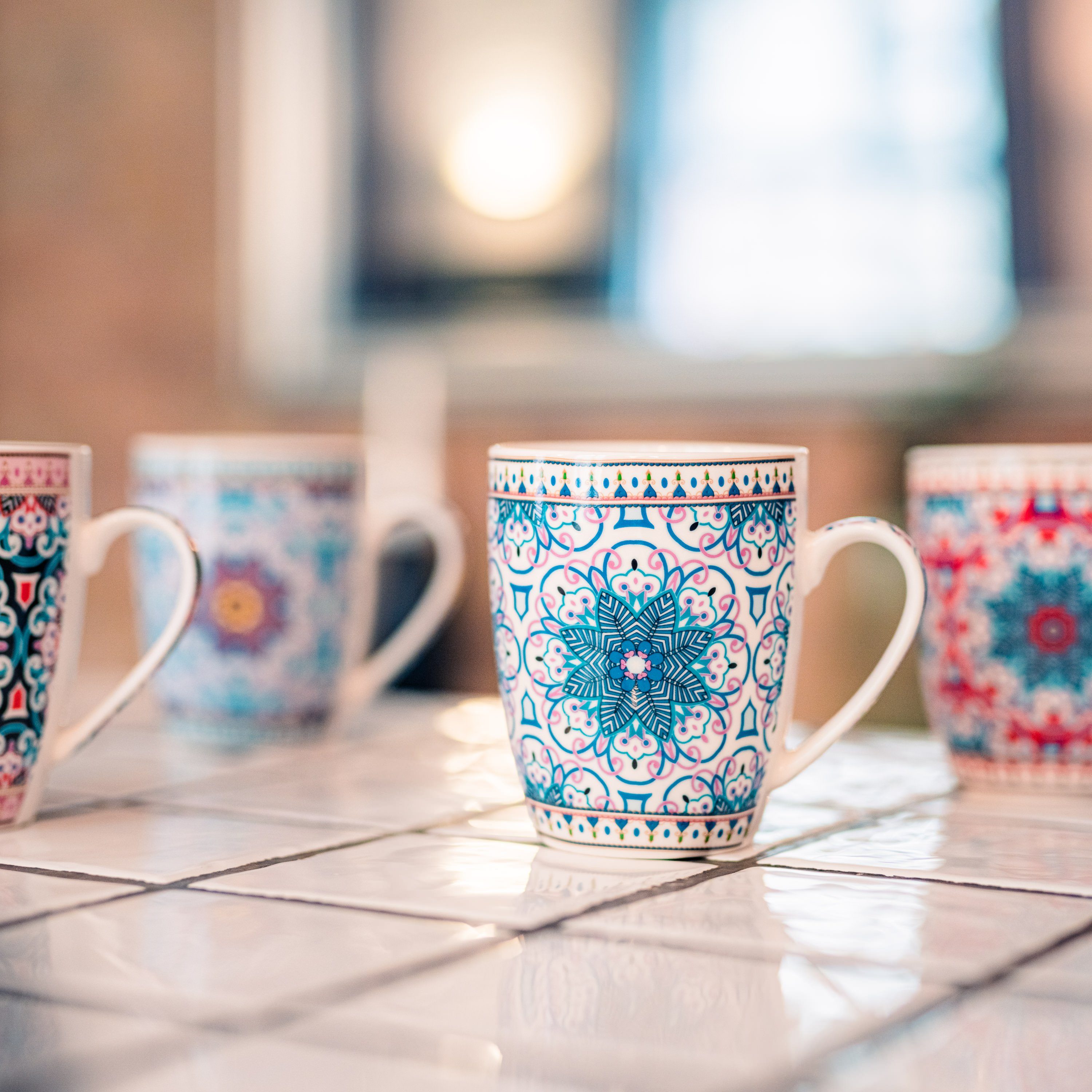 Flanacom Tasse Kaffeetasse Keramik 6 Keramik, Druck, im feiner Design Design - orientalisches Design Boho