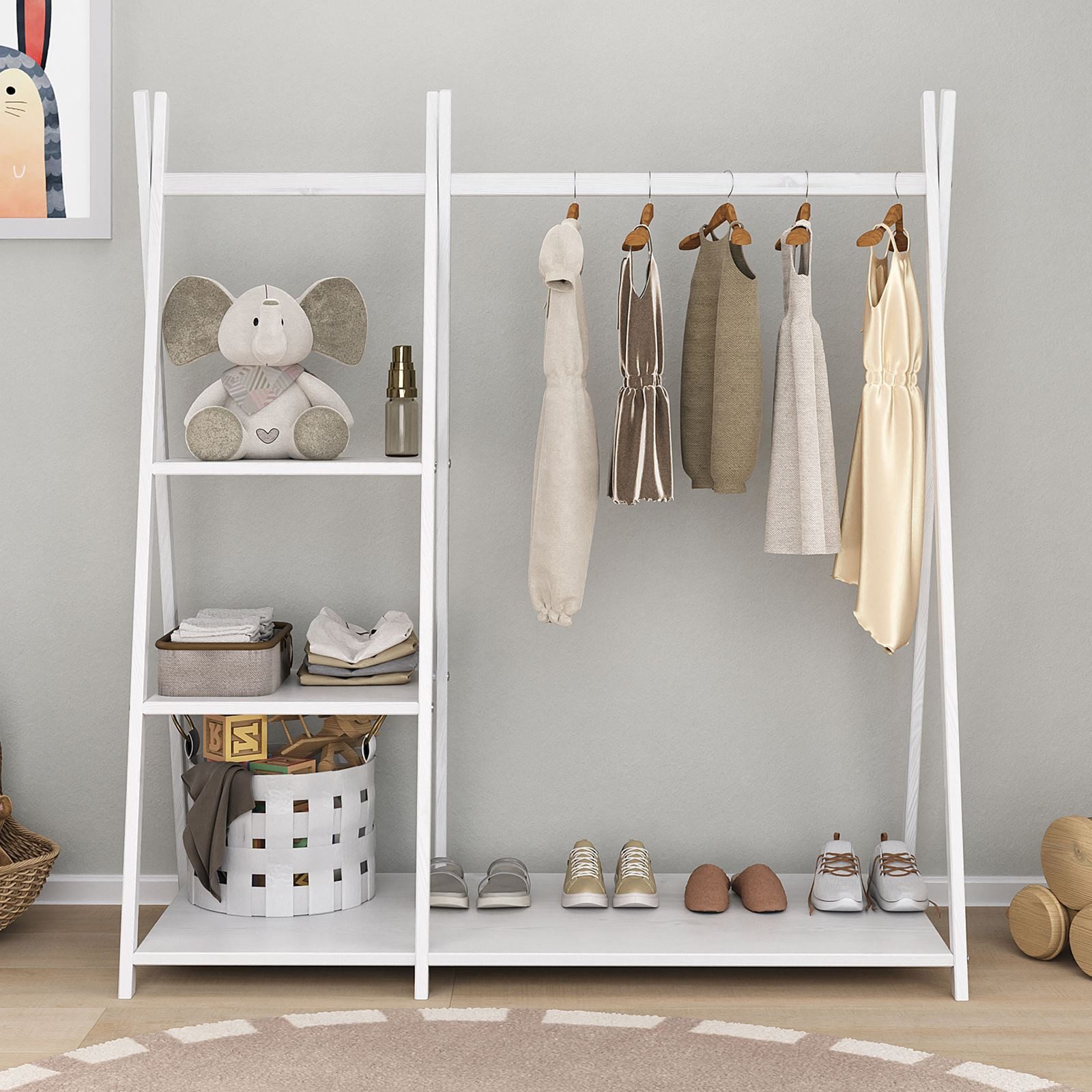 IDIMEX Kinderkleiderschrank LOTTE Kinderzimmer Garderobe mit günstig online kaufen