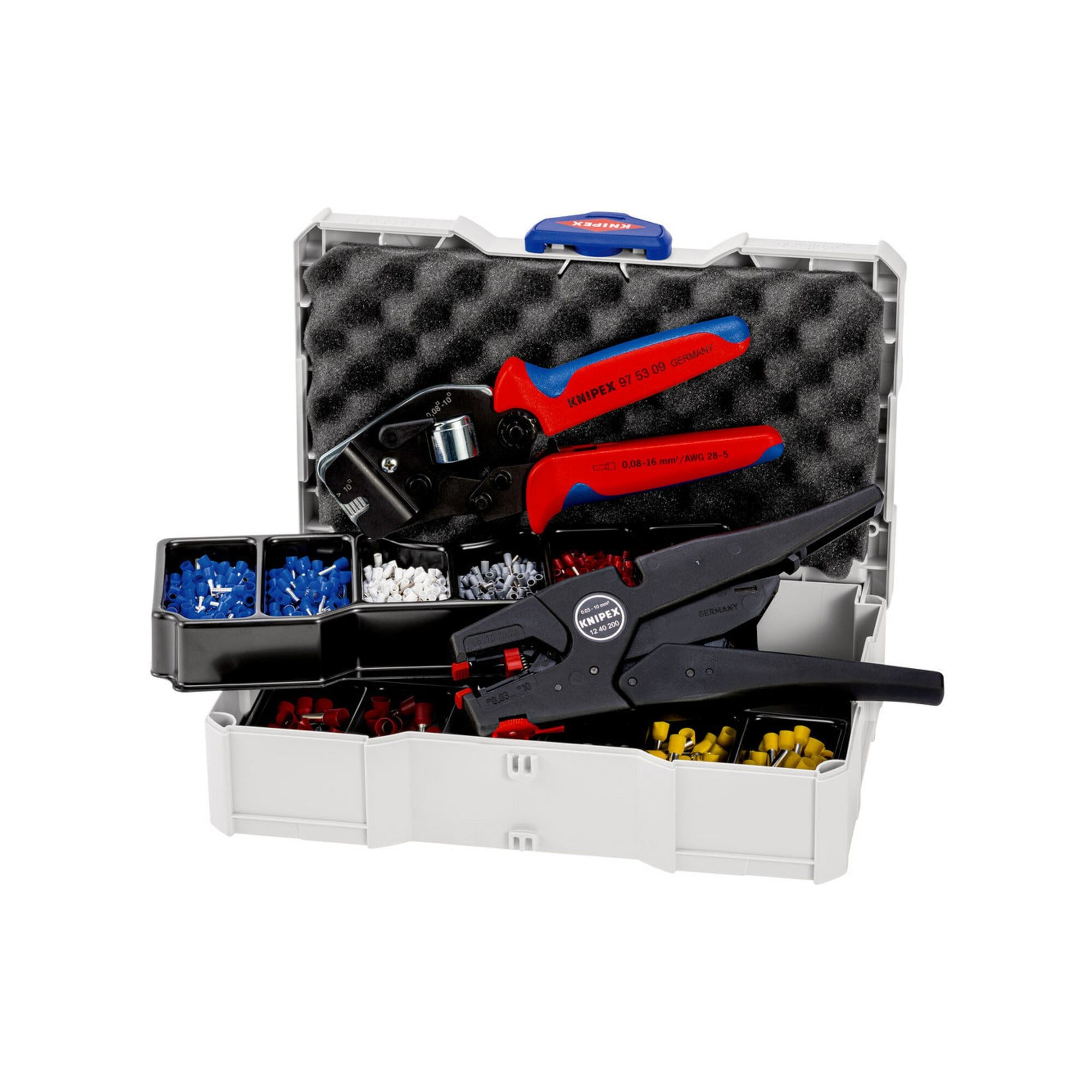 Knipex Crimpzange KNIPEX 97 90 16 Crimp-Sortiment für Aderendhülsen 1 x 12 40 200, 1 x 9