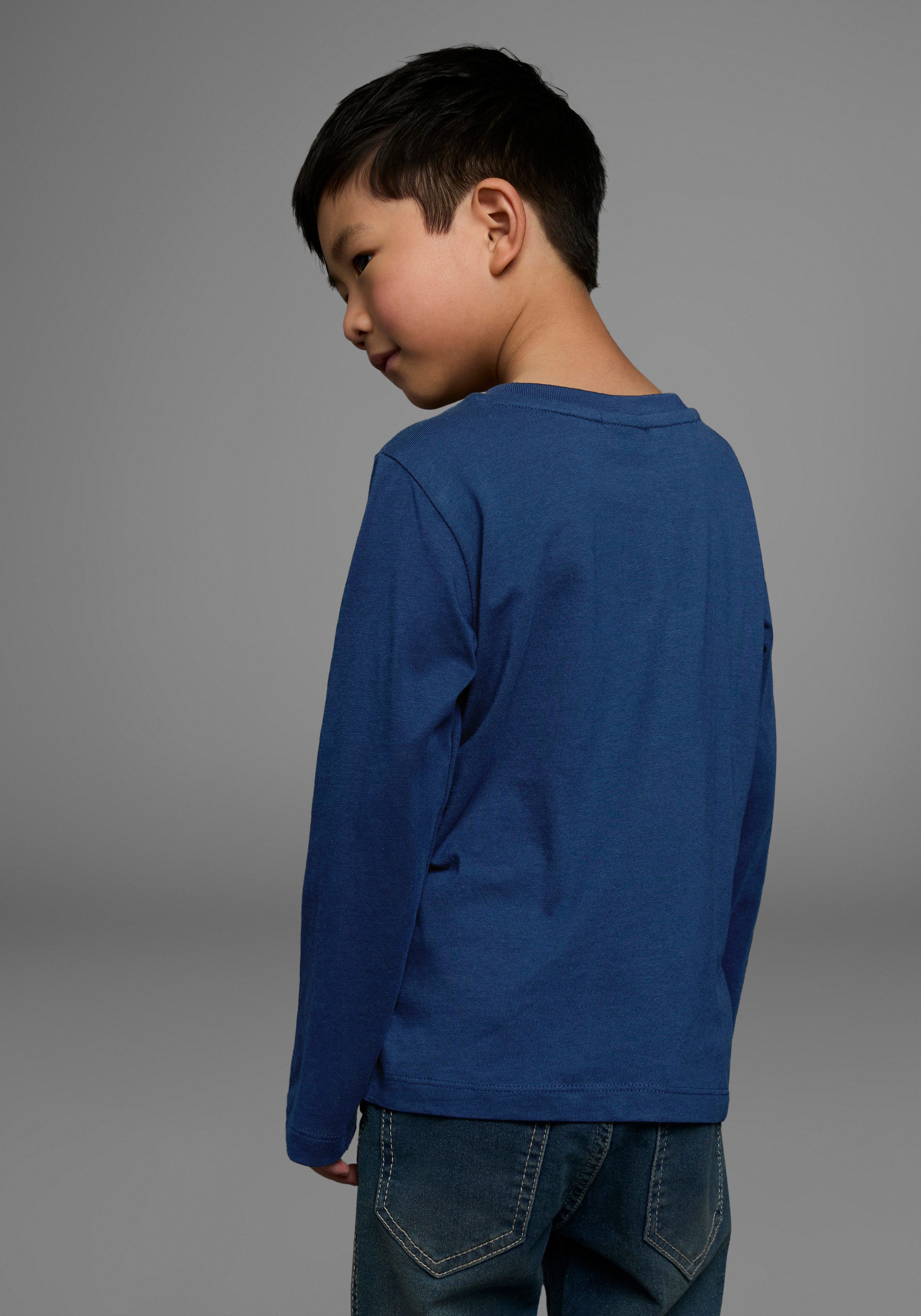 KIDSWORLD Langarmshirt Rakete aus Wendepailletten langärmelige, Basic-Passform, aus Jerseystoff, aus Baumwolle