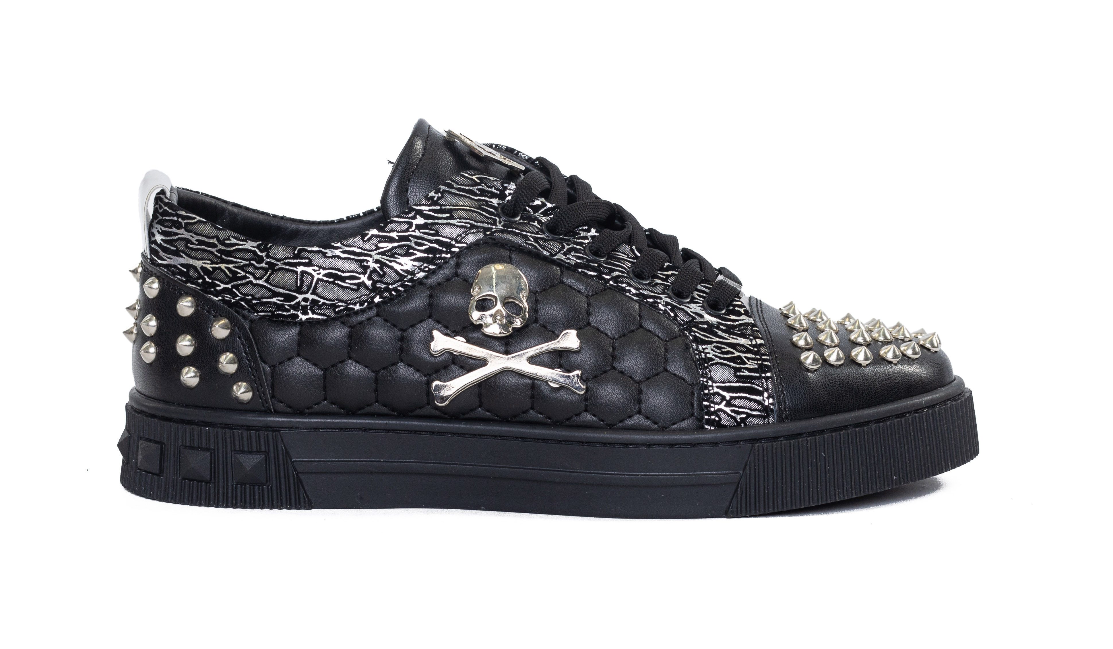 TAMBOGA Herren-Sneaker mit Totenkopf Schwarz 42 günstig online kaufen