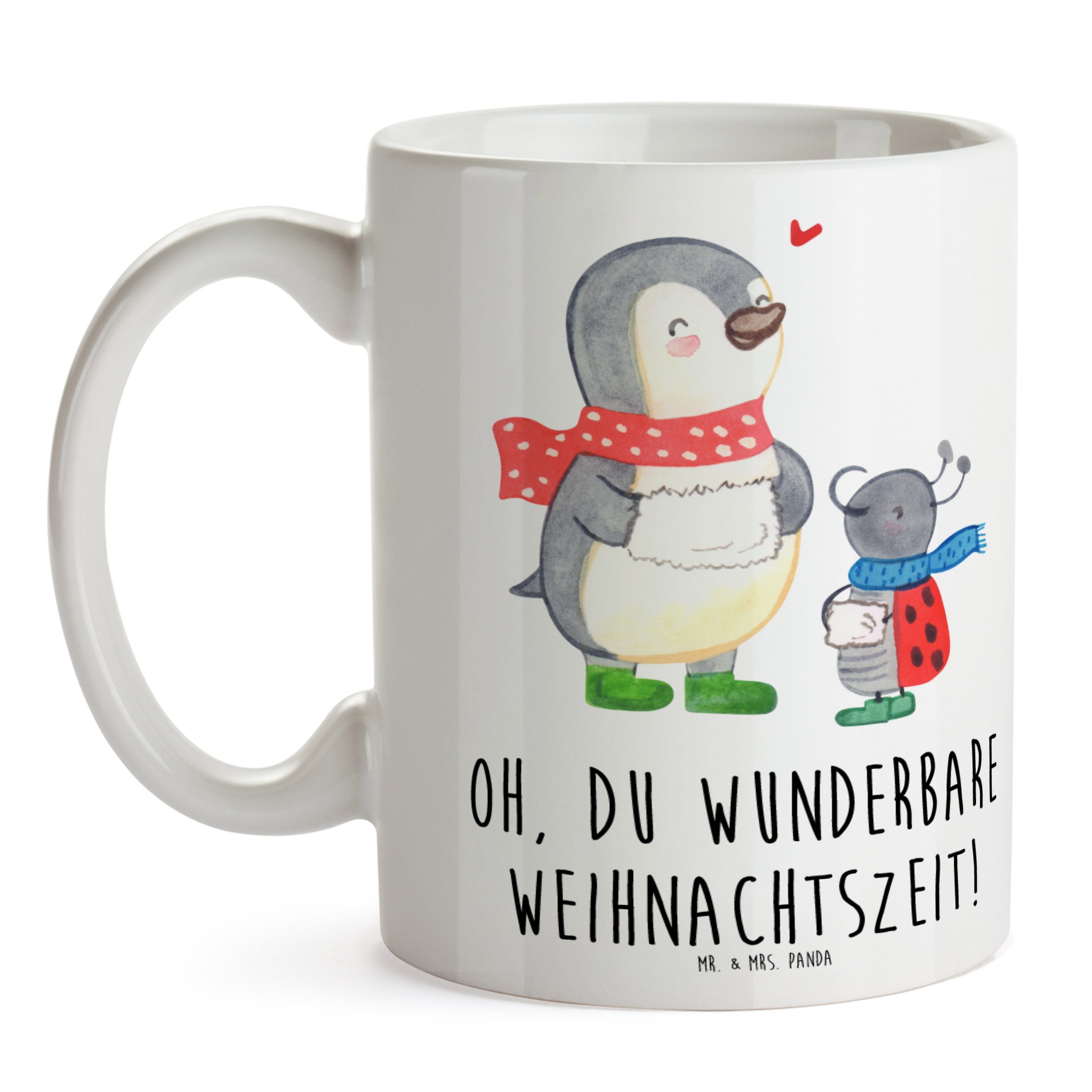Mr. & Mrs. Panda Tasse - Geschenk, Keramik Smörle Grüße, Weihnachten Heiligabend, - Winterzeit Weiß