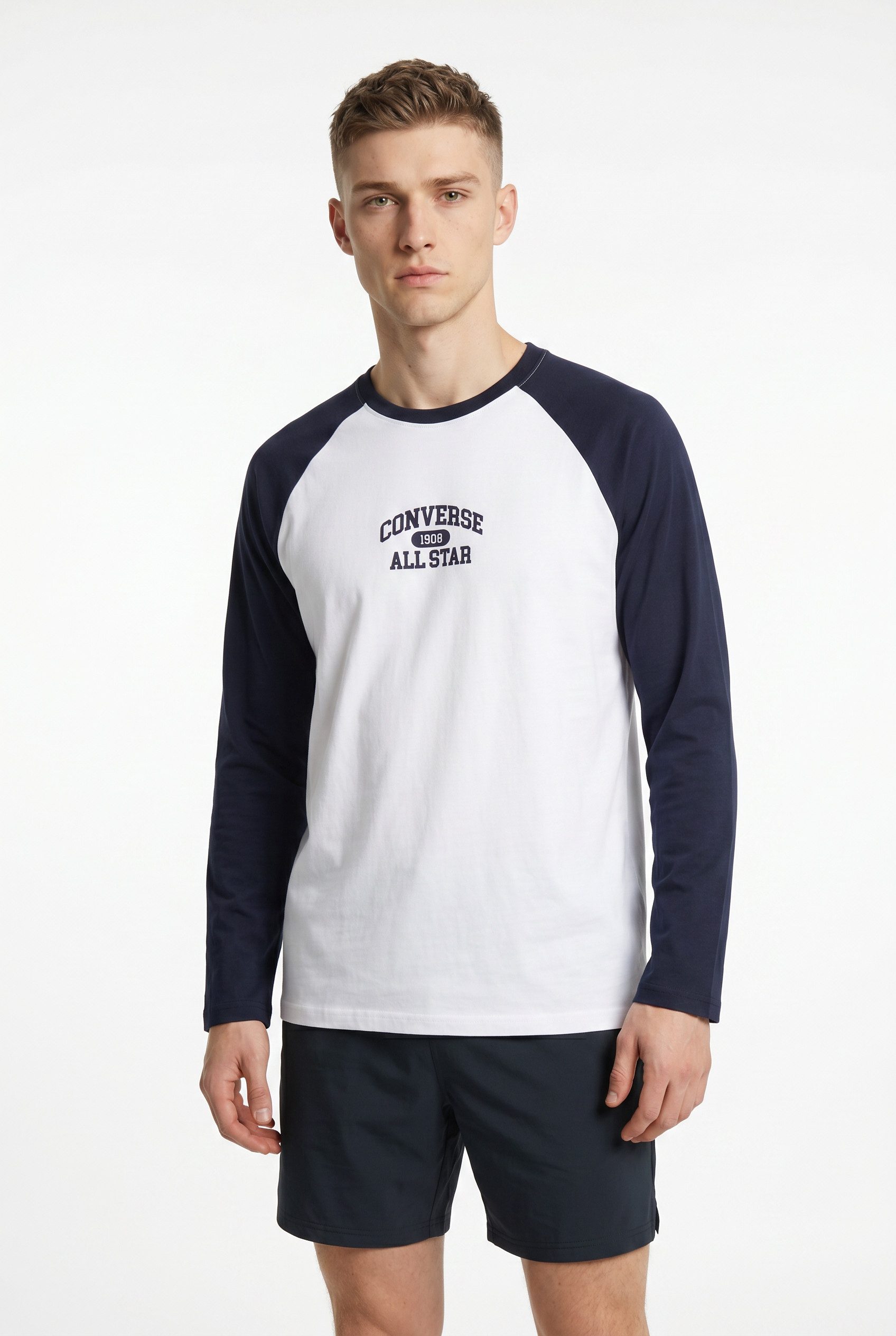 Langarmshirt MEN'S CONVERSE PREMIUM LONG-SLEEVE RAGLAN T-SHIRT