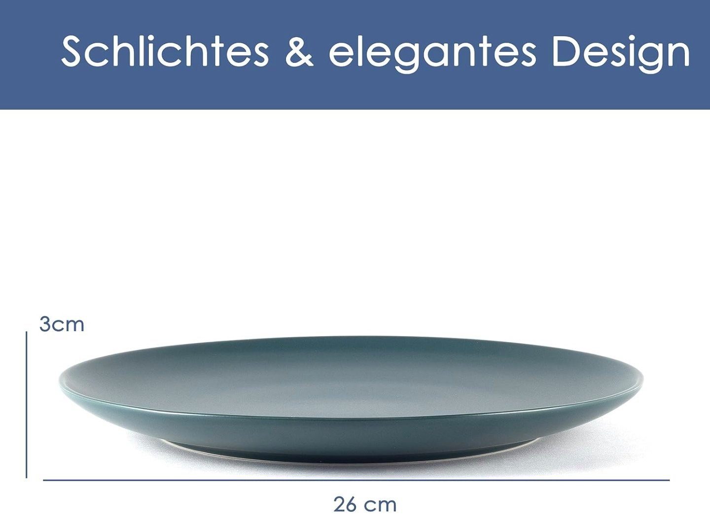 Hanseküche Speiseteller 6-teiliges Teller Set, (6 St), Bunte Vielfalt, Modernes Design