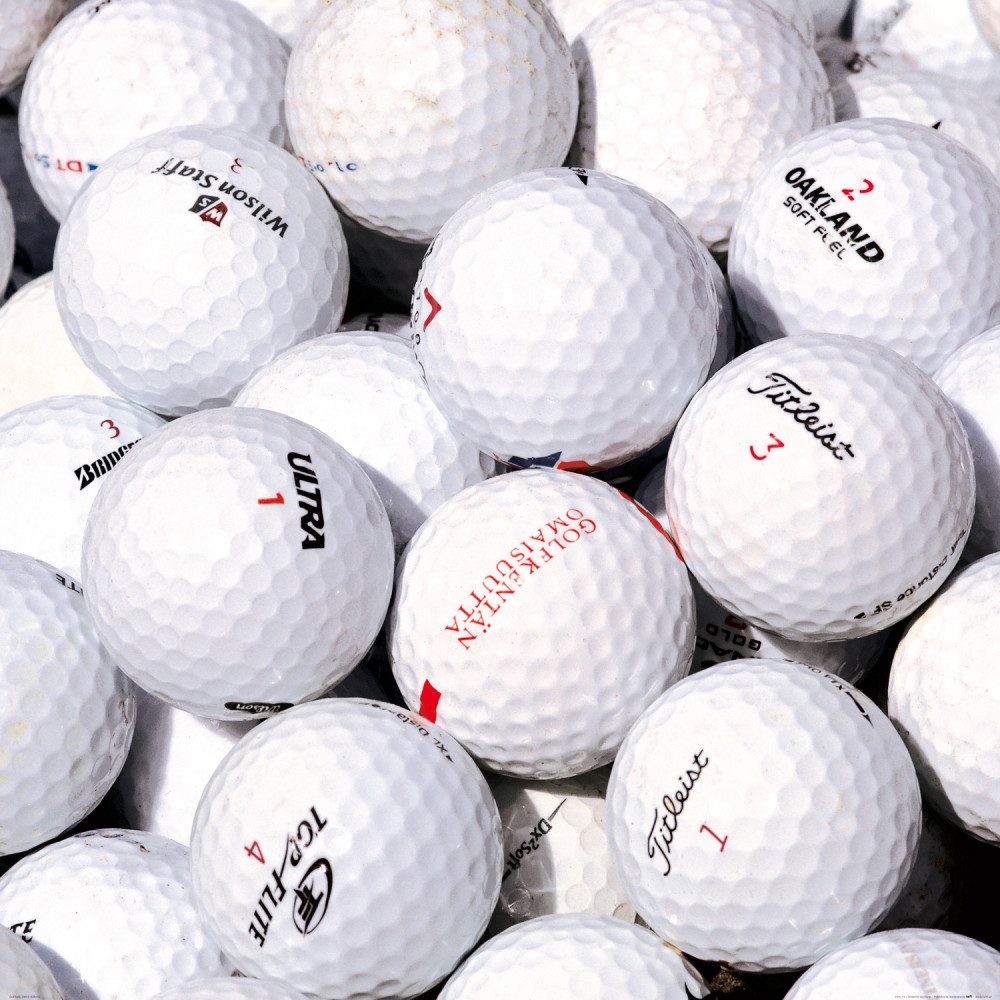 1art1 Poster Golf Kunstdruck Bild - Golfbälle (100 x 100 cm)
