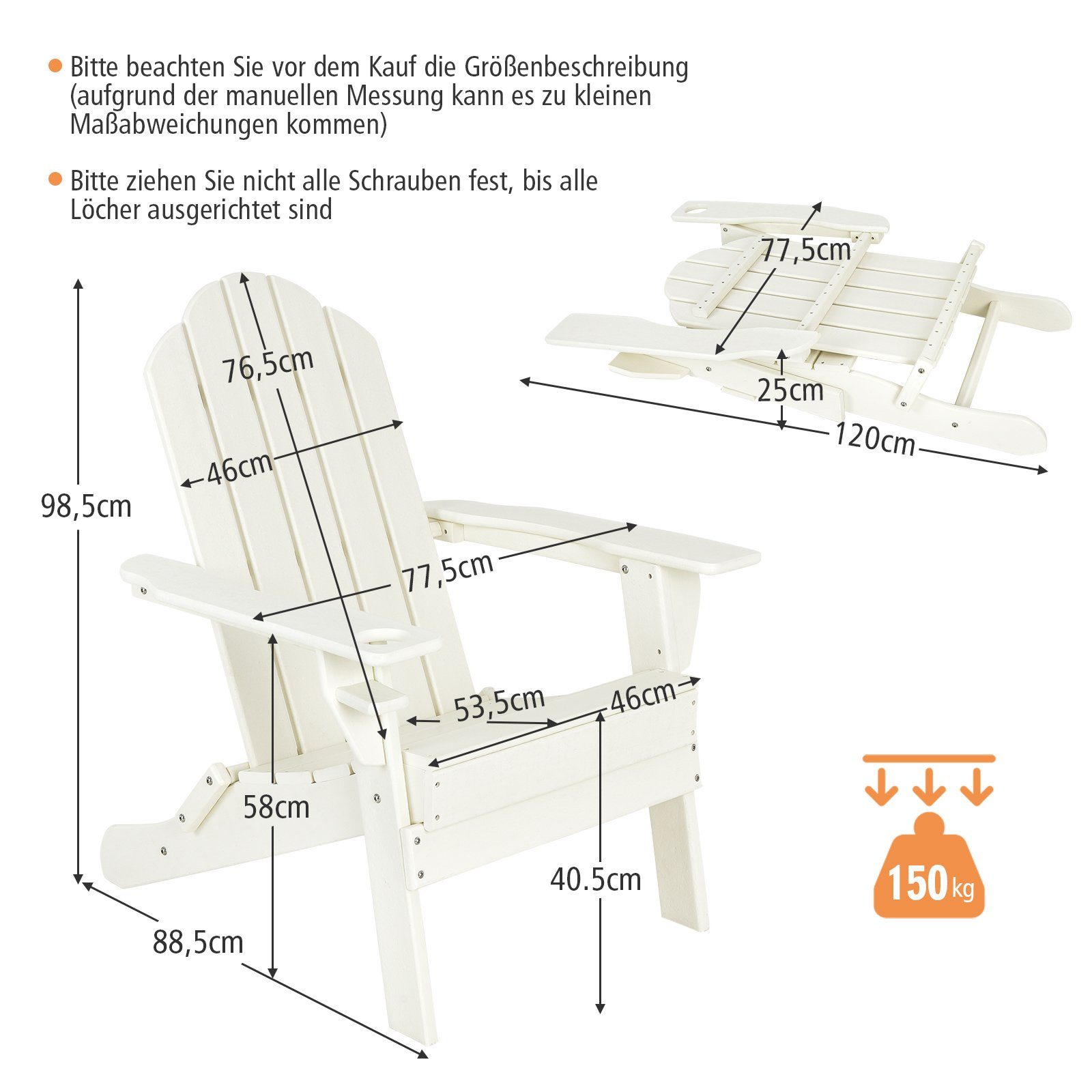 wetterfest COSTWAY mit Terrassenstuhl, Getränkehalter, klappbar, Gartenstuhl