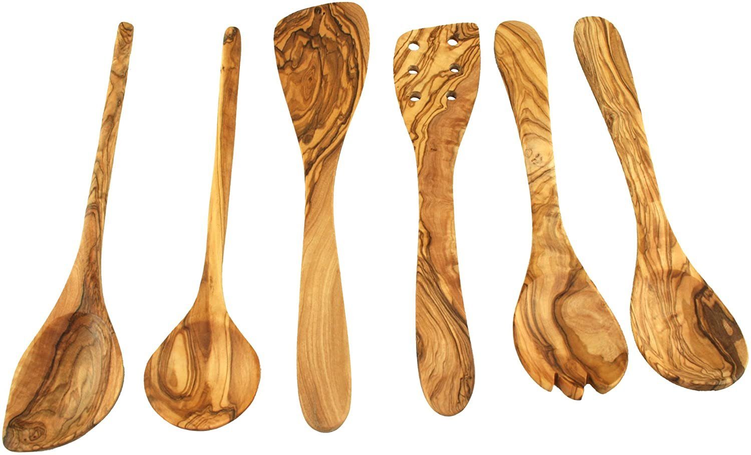 Soapbrothers Besteck-Set Besteck Olivenholz für die Küche, als Set zwischen zwei bis 6 Teilen (6-tlg), 10 Personen, Olivenholz