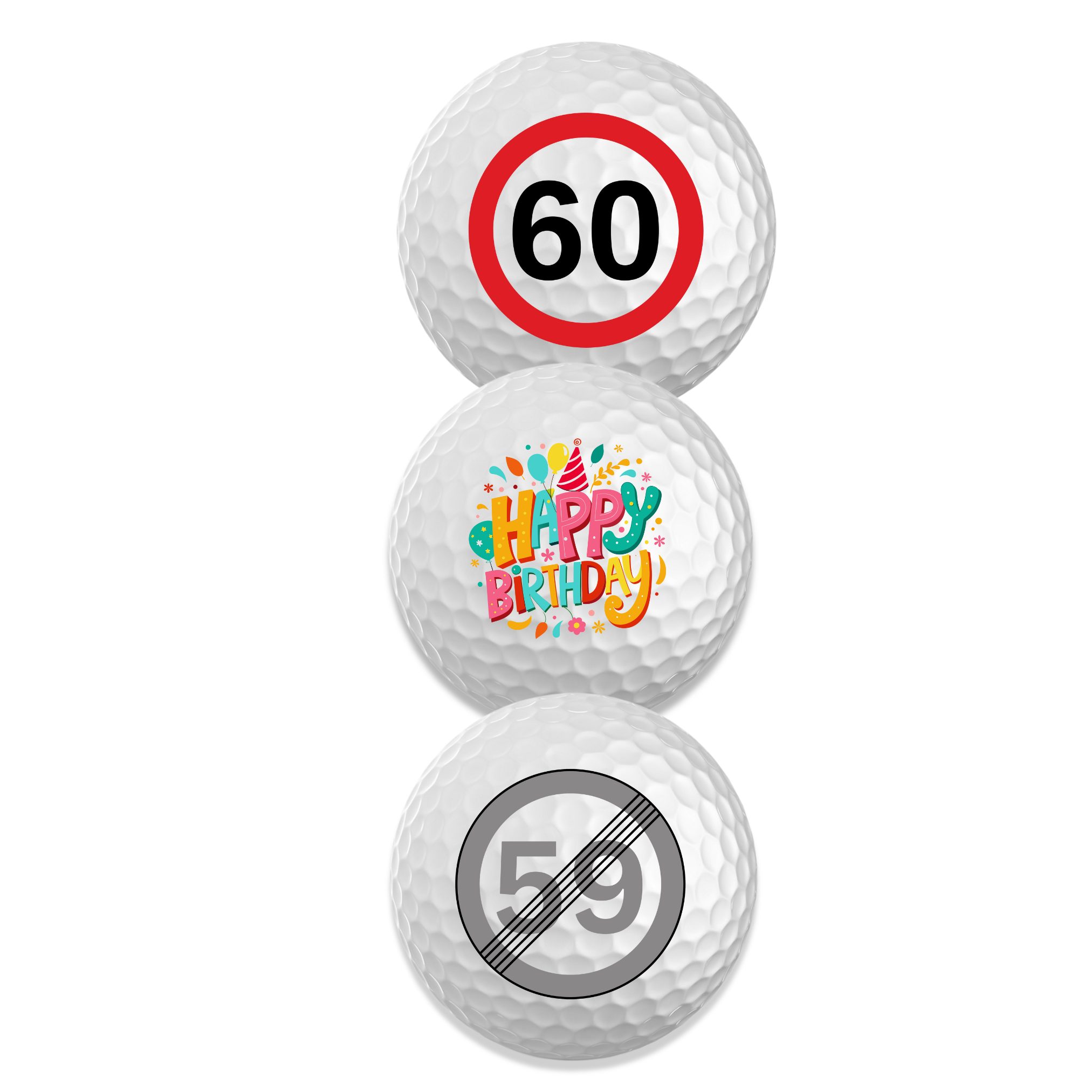 Titleist Golfball Trufeel 40., 50., 60. oder 70. Geburtstag "Happy Birthday" (1-St)