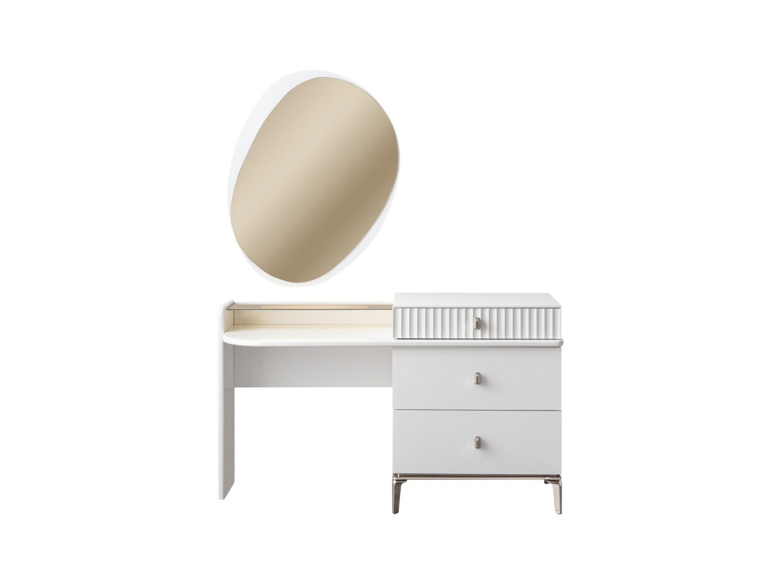 Villa Möbel Kommode Bronz (Packung, 2 St., 1 St. Kommode), Kommode mit Spiegel und Stauraum für mehr Ordnung