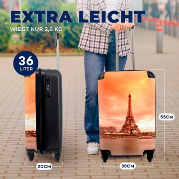 MuchoWow Handgepäckkoffer Eiffelturm - Paris - Himmel, 4 Rollen, Reisetasche mit rollen, Handgepäck für Ferien, Trolley, Reisekoffer