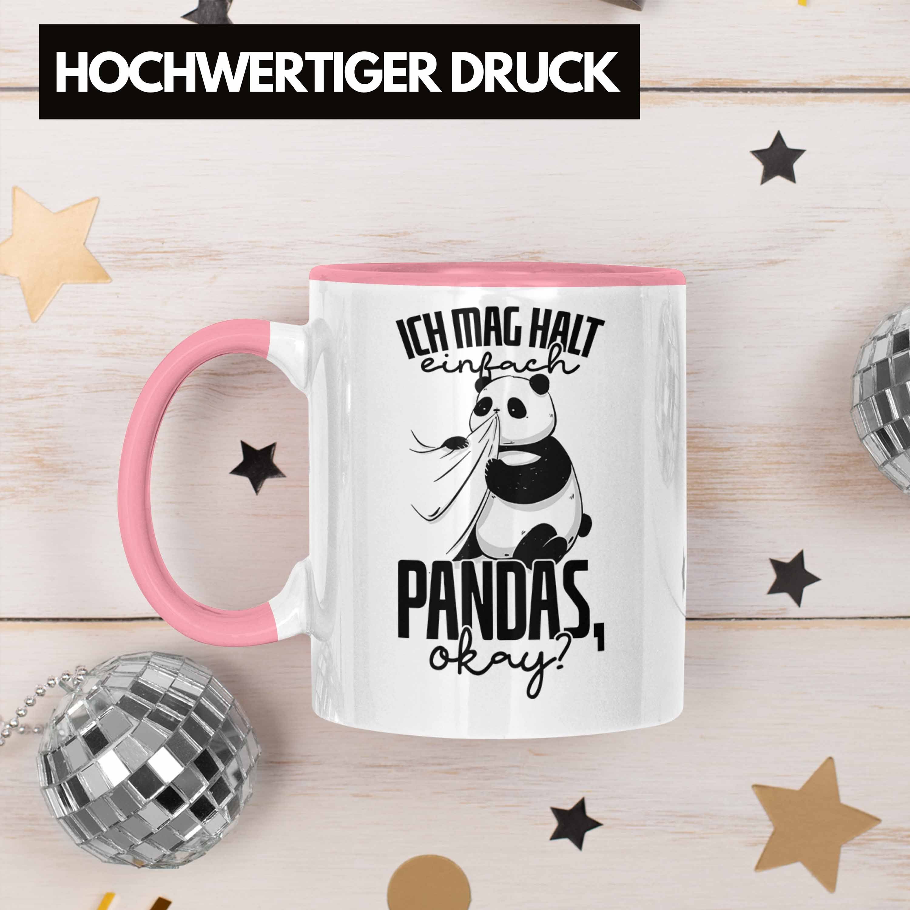 Lustige Geschenk Panda Geschenkidee Panda-Motiv Rosa Tasse Tasse Pa Tierliebhaber Trendation
