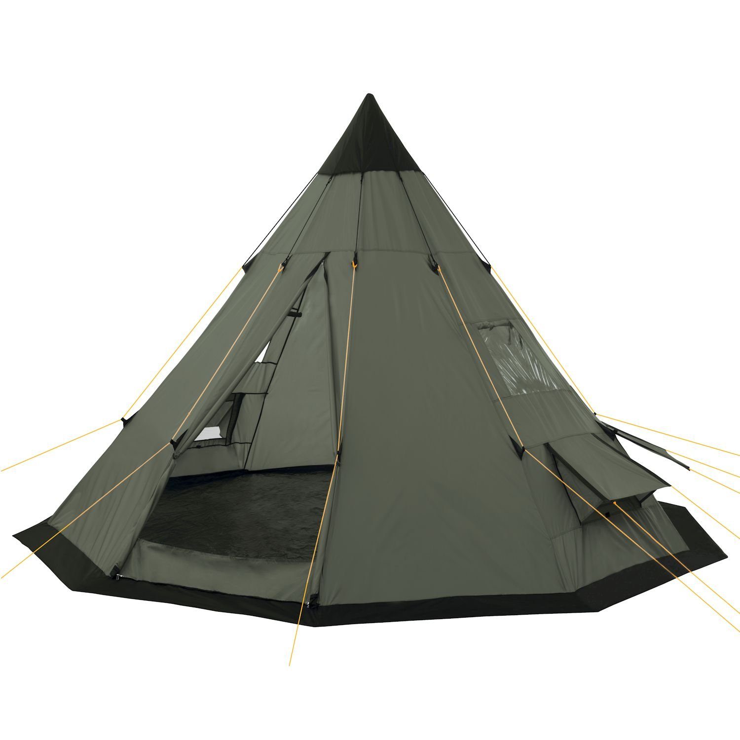CampFeuer Tipi-Zelt Tipi Spirit mm Wassersäule, Olivgrün, Personen: 3000 4 Zelt für Personen, 4